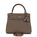 Hermes Kelly Retourne 25 Etoupe Togo Palladium Hardware - Exclusu