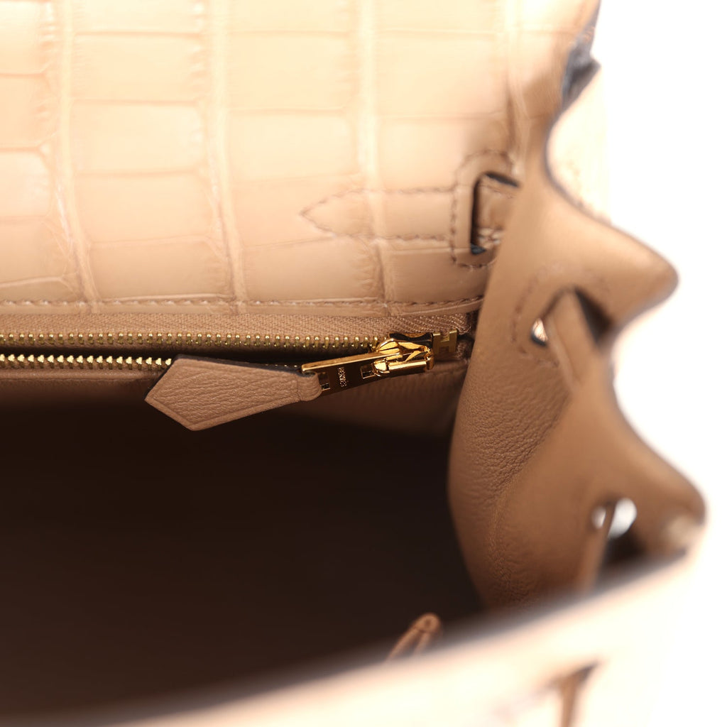 Hermes Kelly Retourne 25 Chai Matte Alligator Gold Hardware - Exclusu