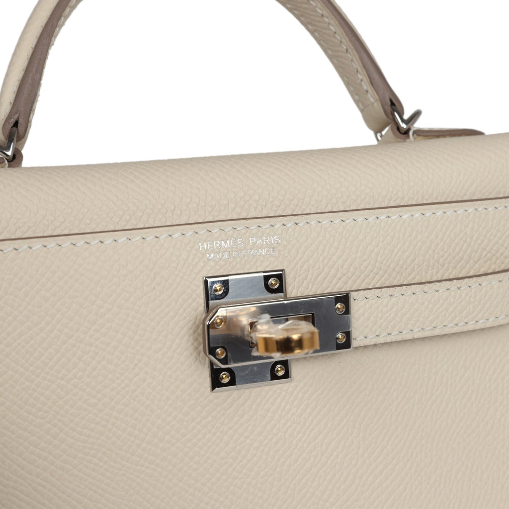 Hermes Kelly Sellier 20 Craie Epsom Electrum Hardware - Exclusu