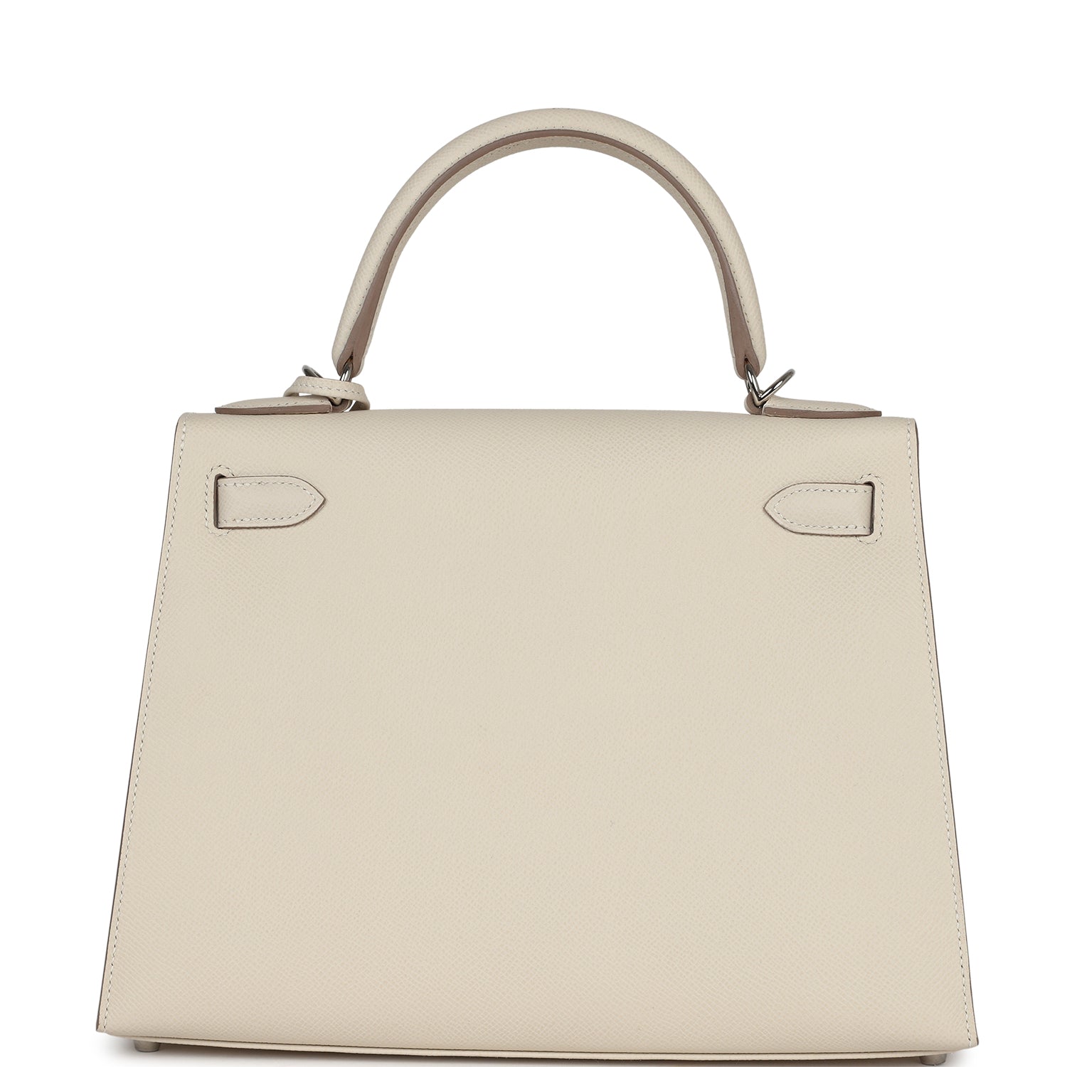 Hermes Kelly Sellier 28 Craie Epsom Palladium Hardware - Exclusu