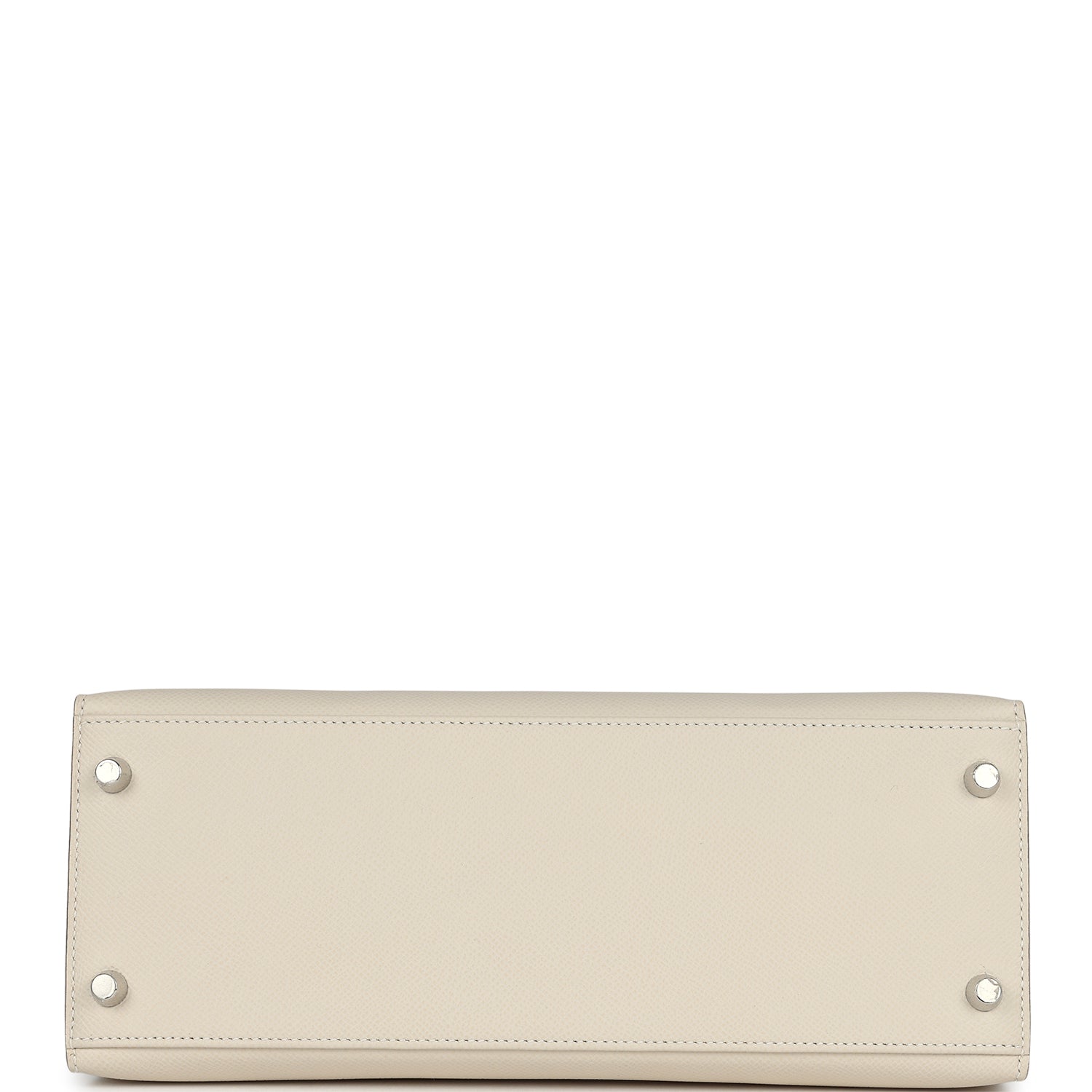 Hermes Kelly Sellier 28 Craie Epsom Palladium Hardware - Exclusu