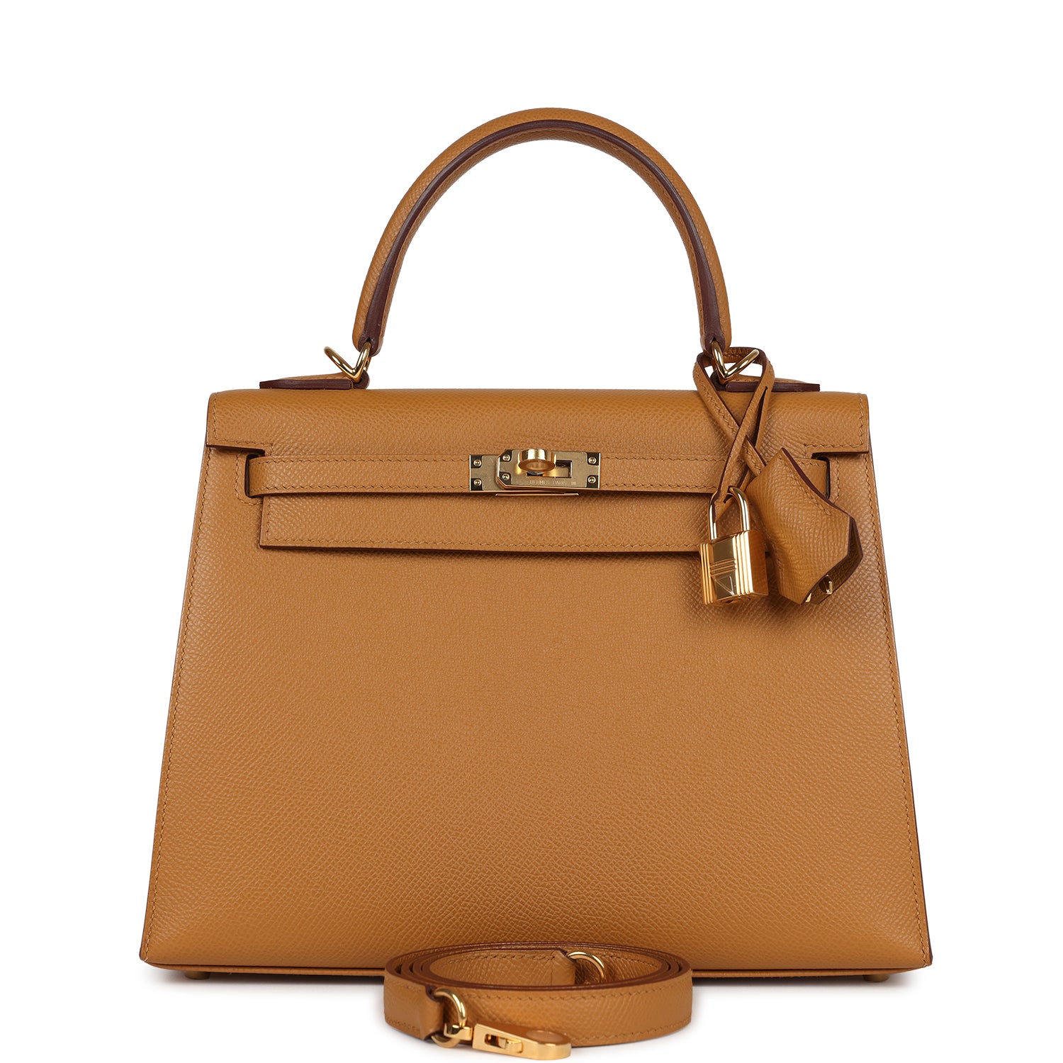 Hermes Kelly Sellier 25 Sesame Epsom Gold Hardware - Exclusu