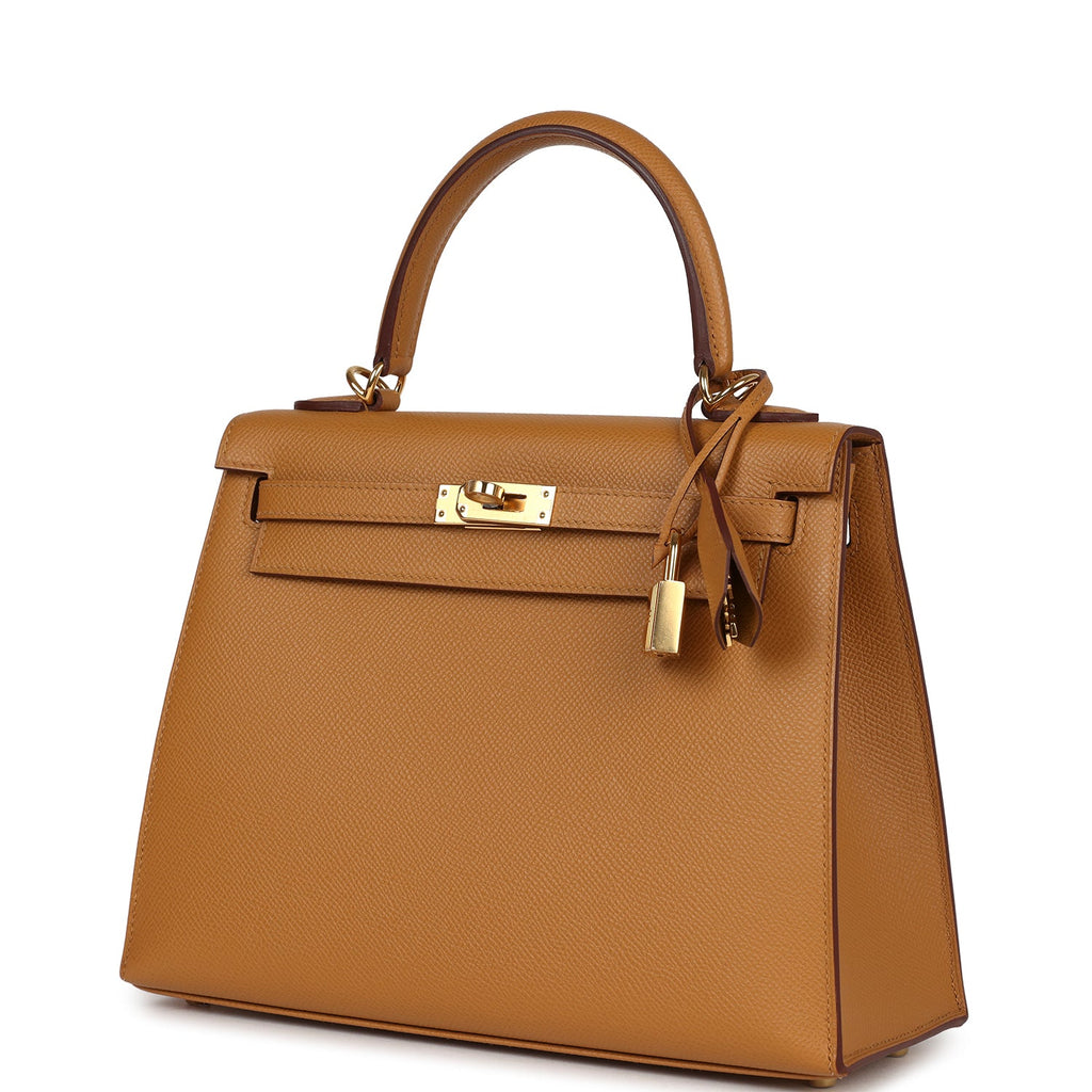 Hermes Kelly Sellier 25 Sesame Epsom Gold Hardware - Exclusu