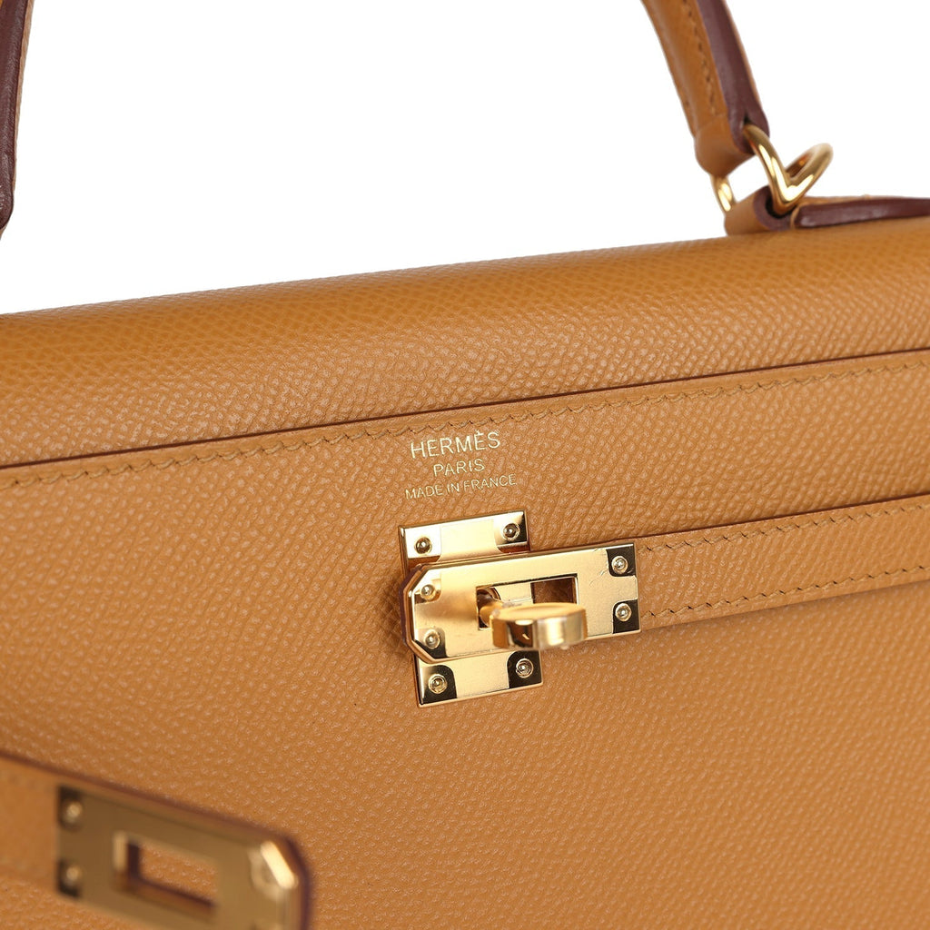 Hermes Kelly Sellier 25 Sesame Epsom Gold Hardware - Exclusu