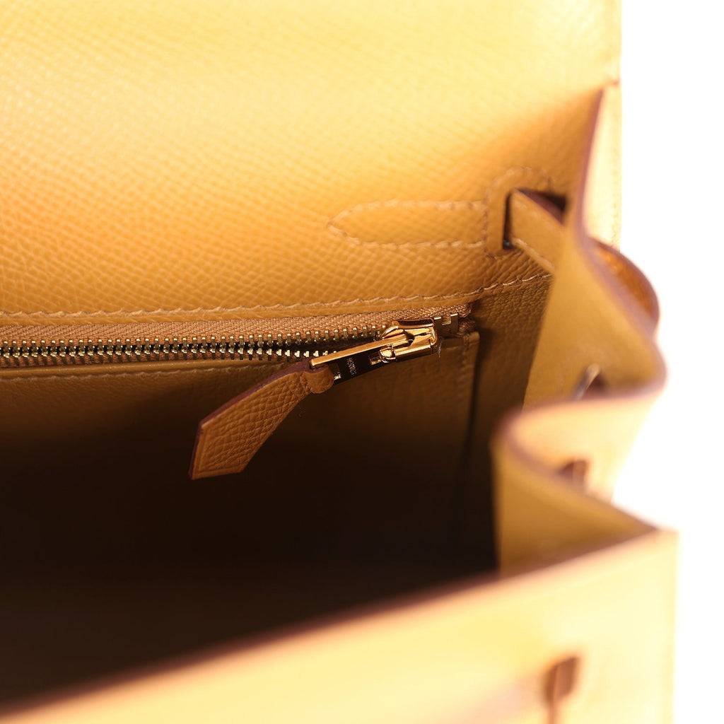 Hermes Kelly Sellier 25 Sesame Epsom Gold Hardware - Exclusu