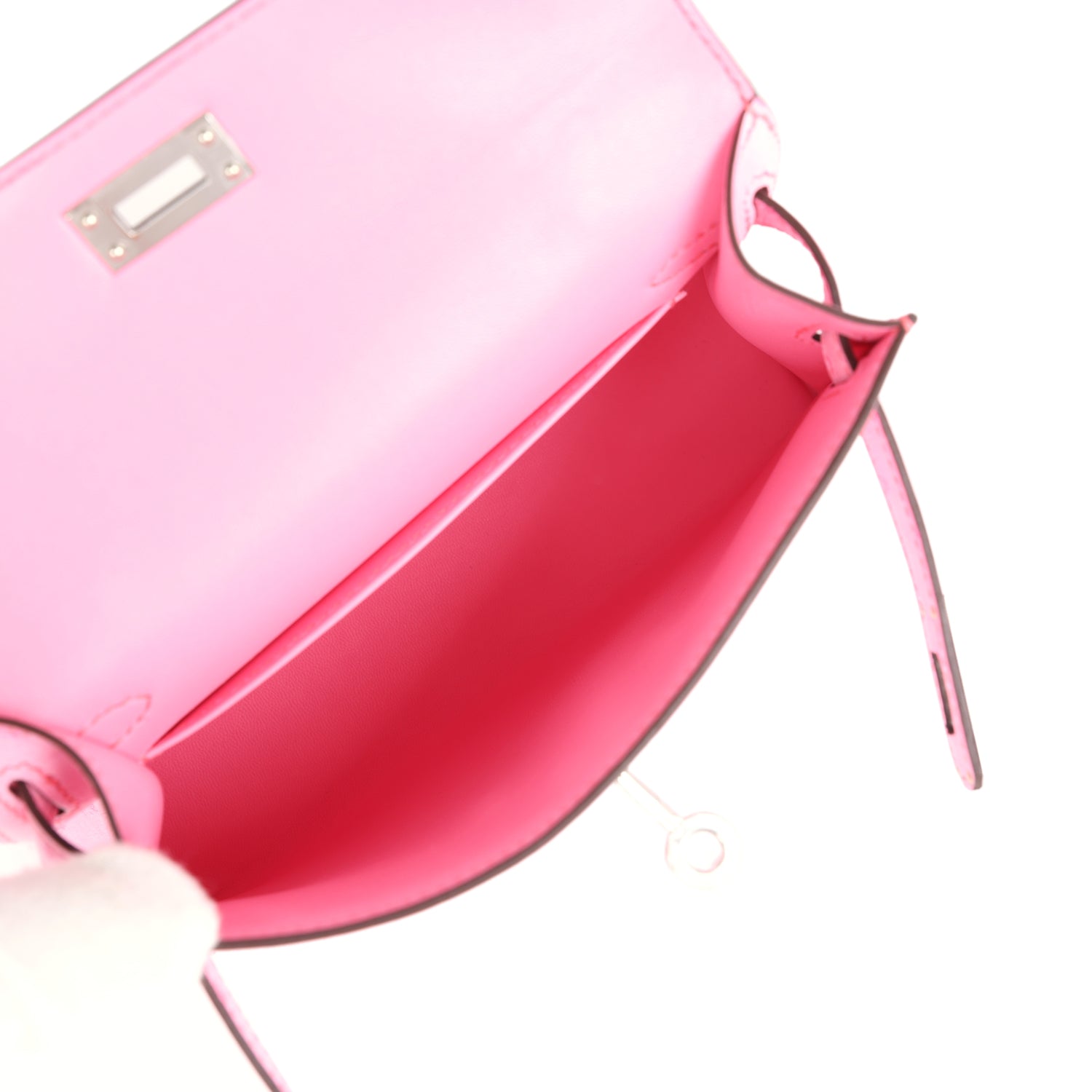 Hermes Kelly Sellier 20 Bubblegum Ostrich Palladium Hardware - Exclusu
