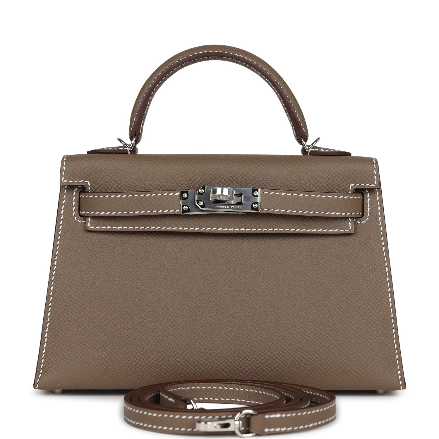 Hermes Kelly Sellier 20 Etoupe Epsom Palladium Hardware - Exclusu