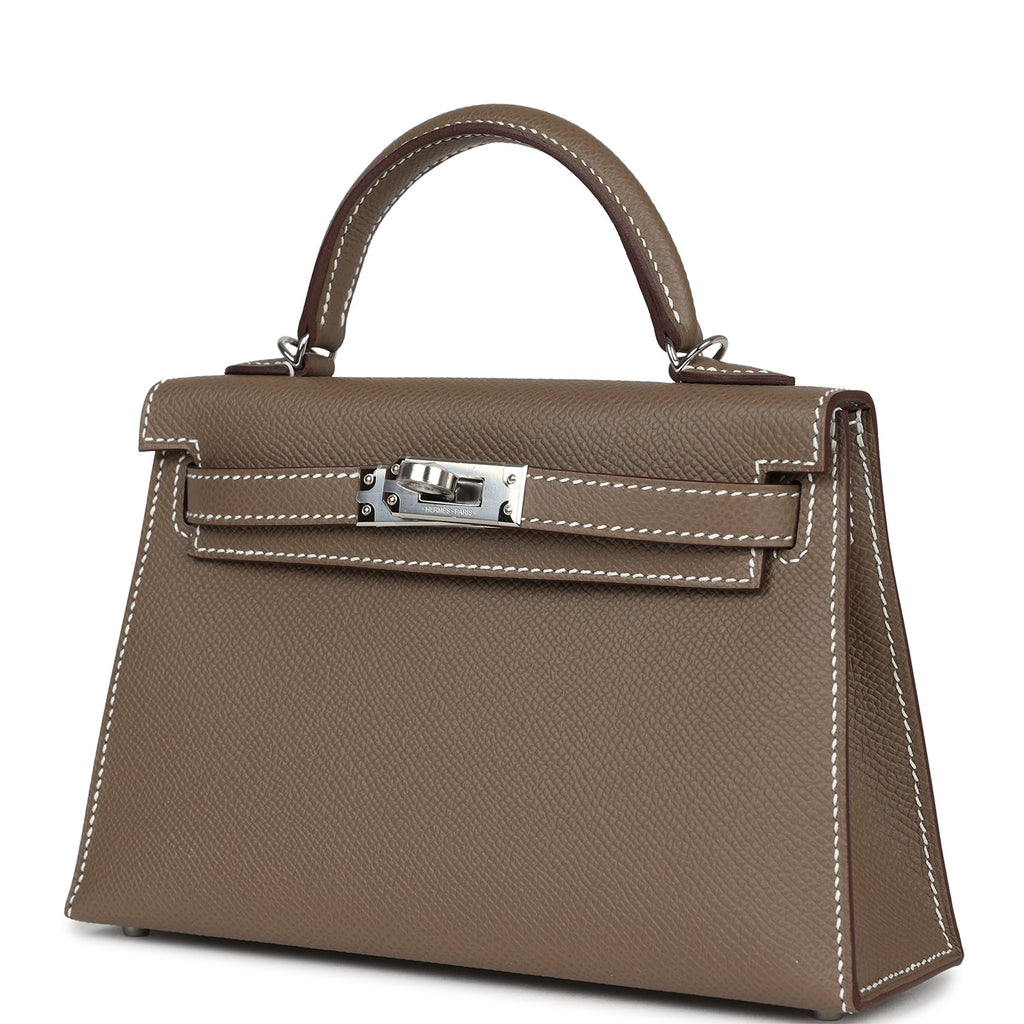 Hermes Kelly Sellier 20 Etoupe Epsom Palladium Hardware - Exclusu