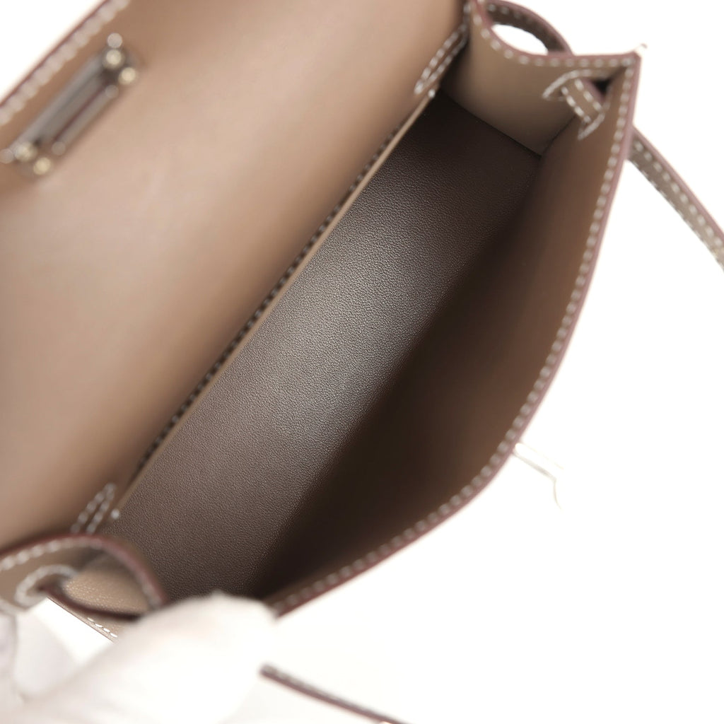 Hermes Kelly Sellier 20 Etoupe Epsom Palladium Hardware - Exclusu