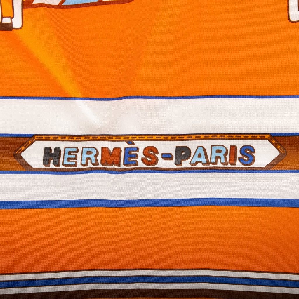 Hermes 'Les Sangles Finesse' Curry Giant Silk Shawl Scarf 140cm - Exclusu