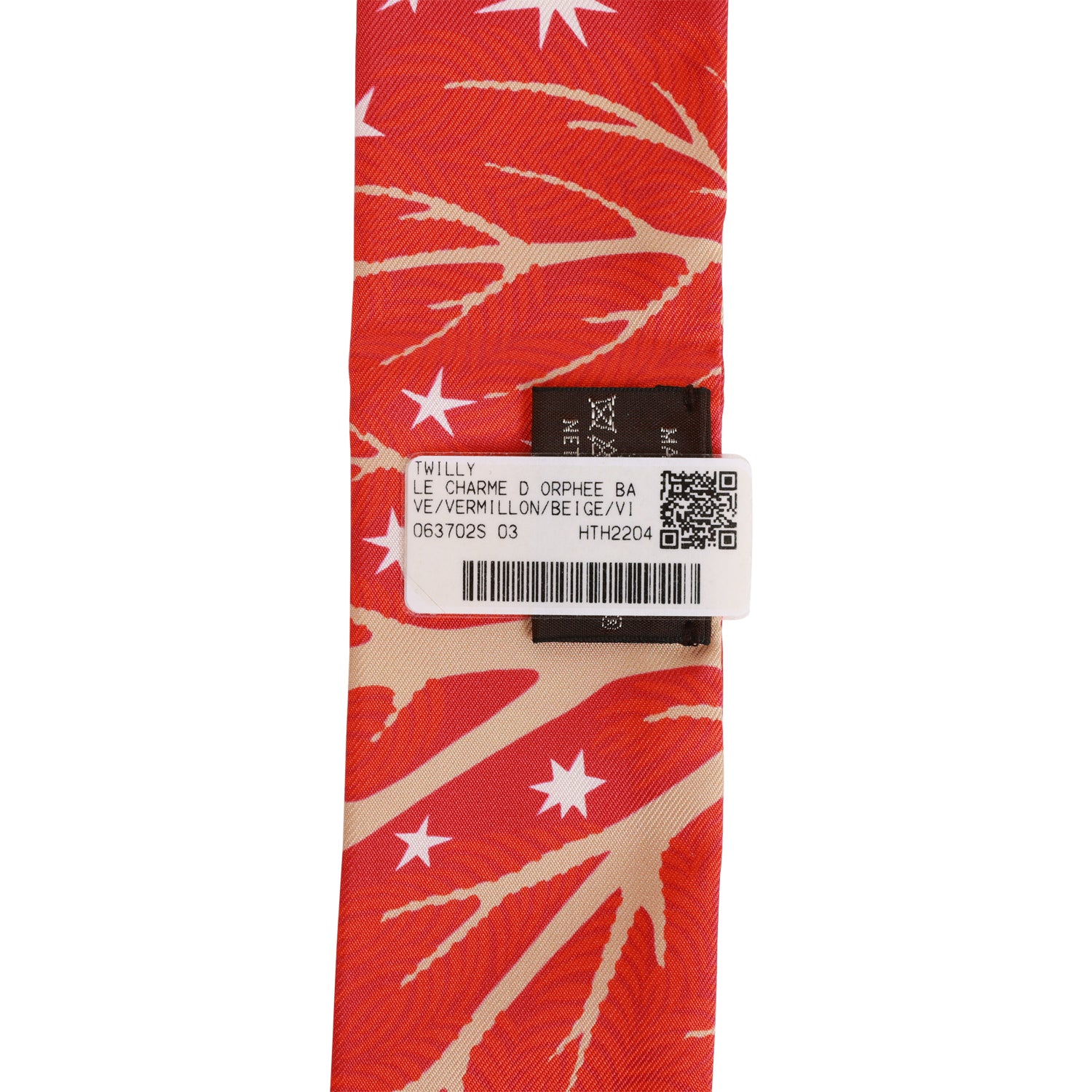 Hermes 'Sous Le Charme D'Orphee' Vermillion Silk Twilly - Exclusu