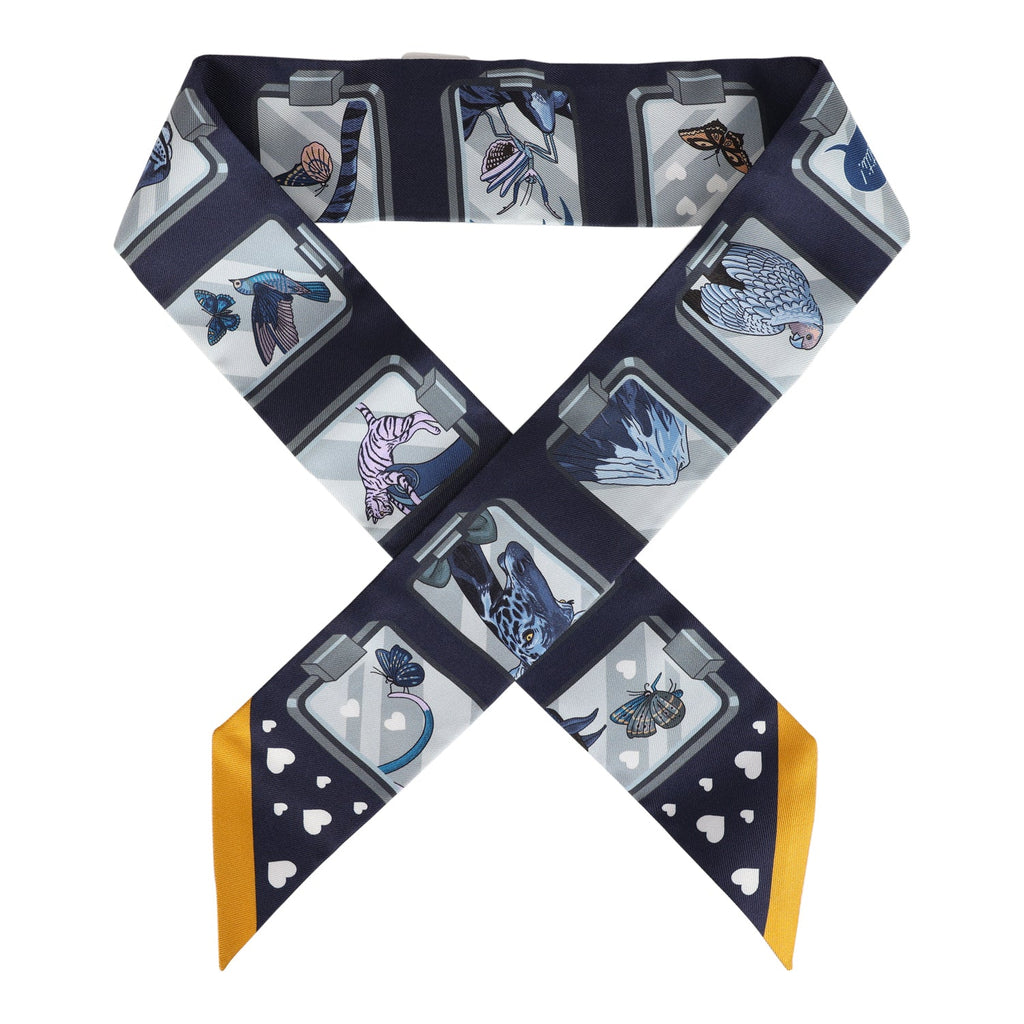 Hermes 'Story' Marine Silk Twilly - Exclusu