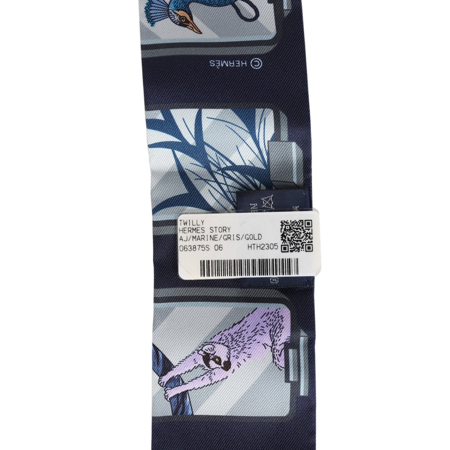Hermes 'Story' Marine Silk Twilly - Exclusu