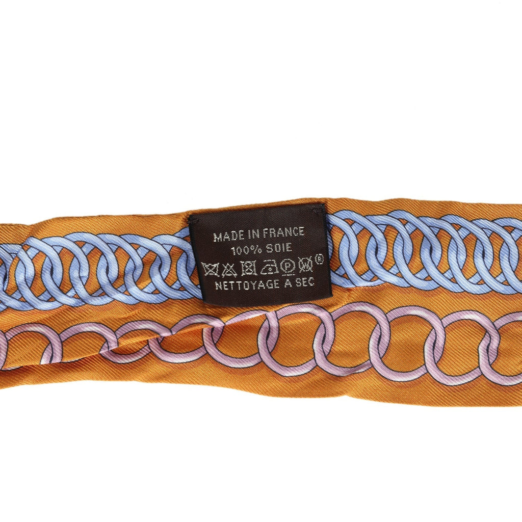 Hermes 'Maillons' Orange Multi Silk Twilly Pair - Exclusu
