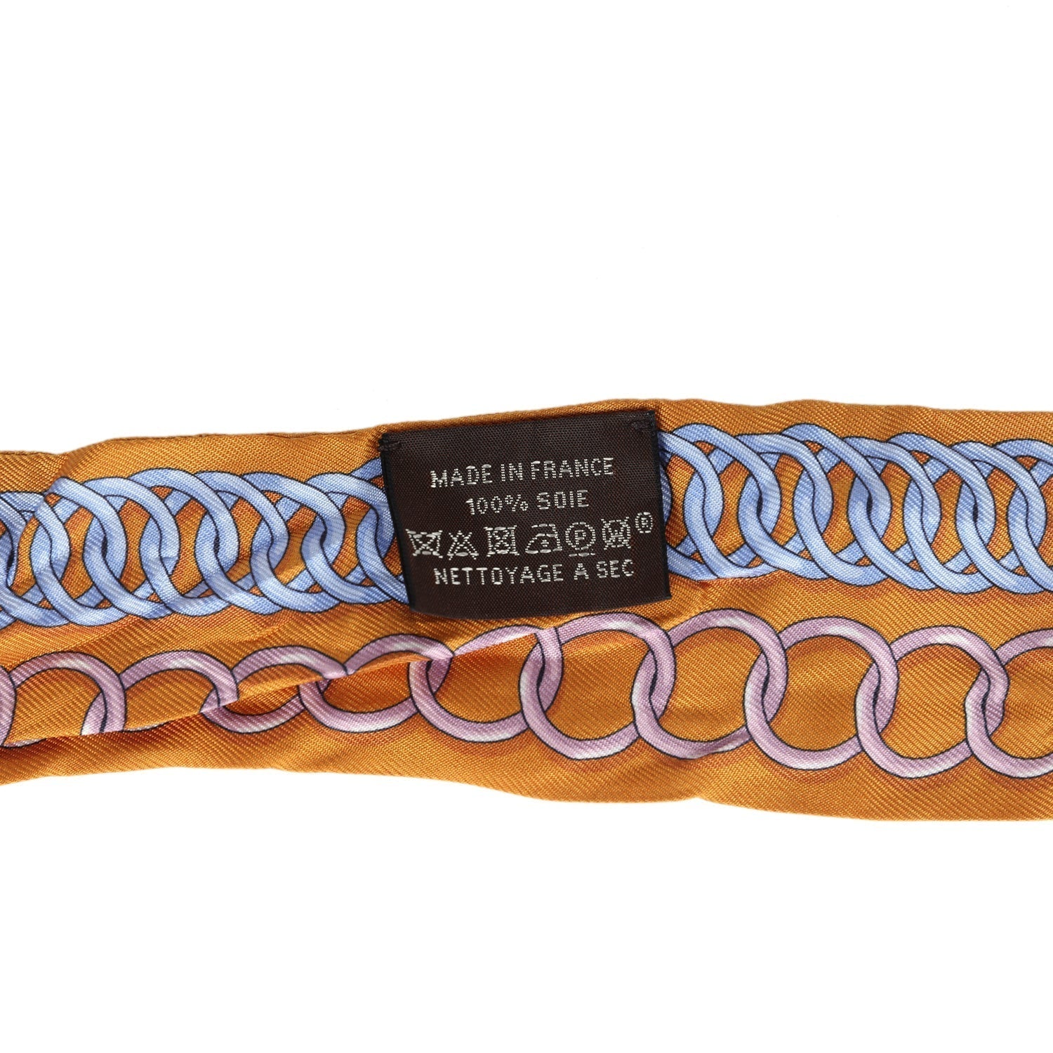 Hermes 'Maillons' Orange Multi Silk Twilly Pair - Exclusu