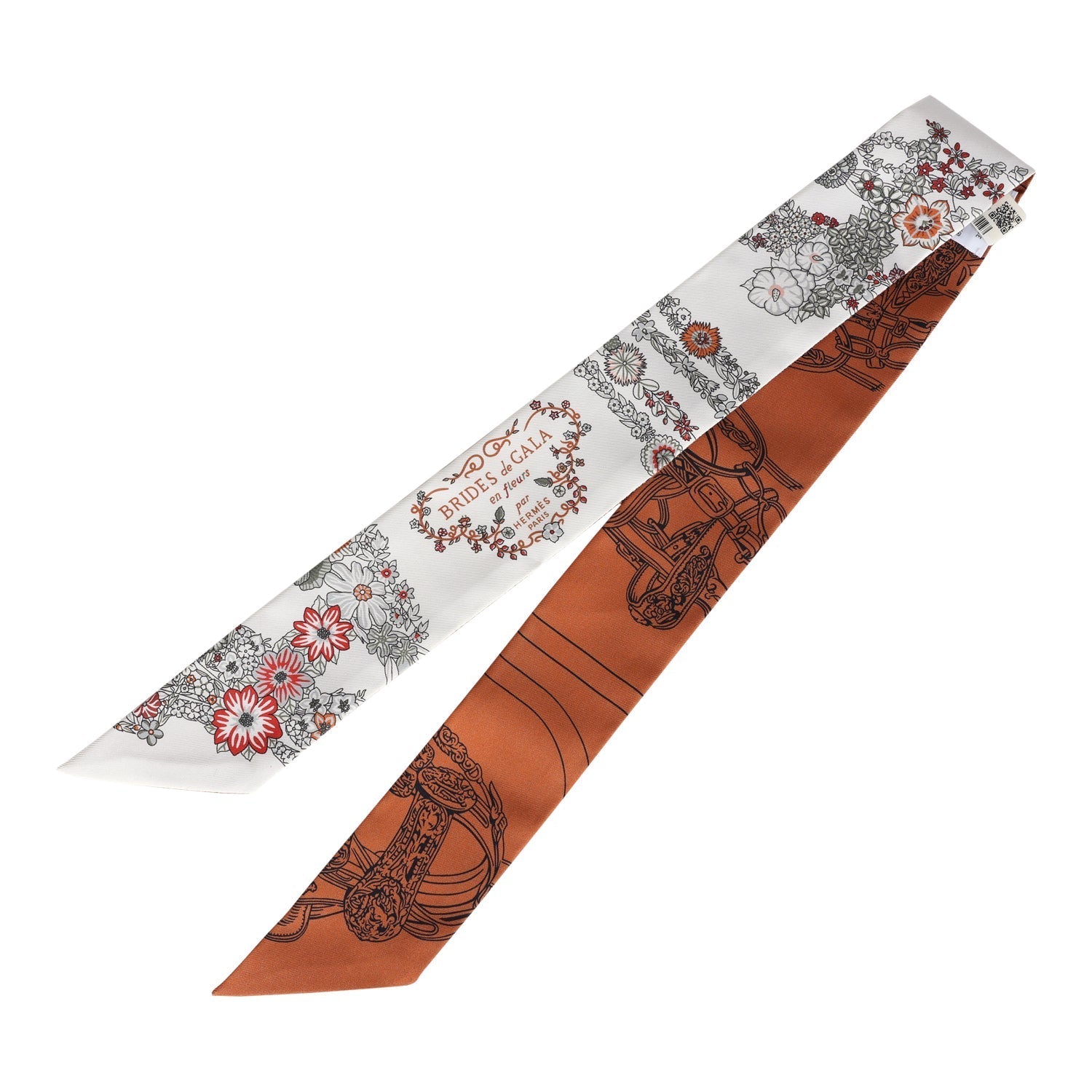 Hermes 'Brides de Gala En Fleur' Cuir Multi Silk Twilly Pair - Exclusu