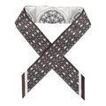 Hermes 'L' Effet Kaleidoscope' Blanc, Anthracite and Marron Multi Silk Twilly Pair - Exclusu
