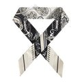 Hermes 'Festival Des Amazones' Blanc, Black and Grege Multi Silk Twilly Pair - Exclusu