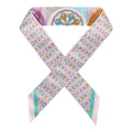Hermes 'L' Effet Kaleidoscope' Rose, Turquoise Multi Silk Twilly Pair - Exclusu