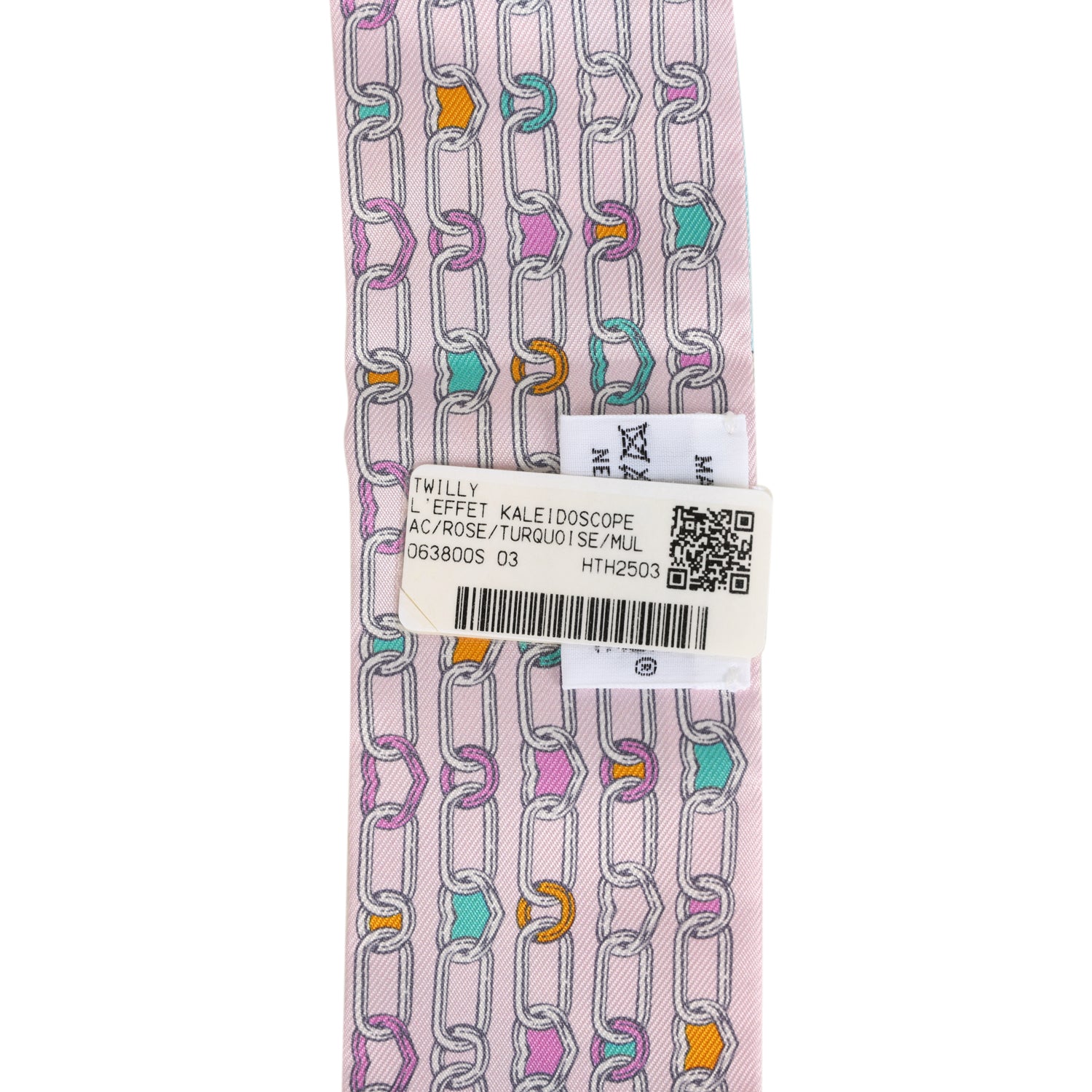 Hermes 'L' Effet Kaleidoscope' Rose, Turquoise Multi Silk Twilly Pair - Exclusu