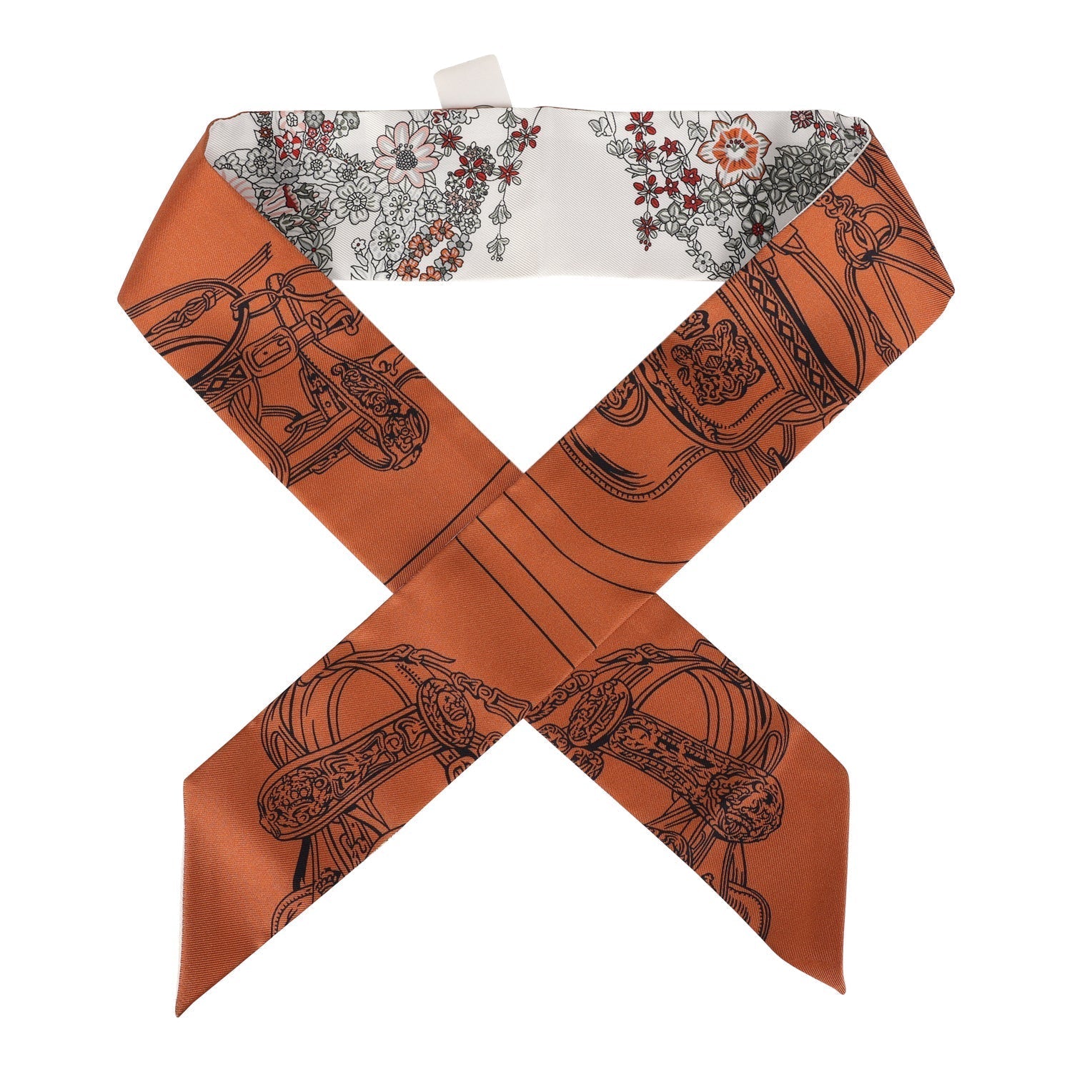 Hermes 'Brides de Gala En Fleur' Cuir Multi Silk Twilly Pair - Exclusu