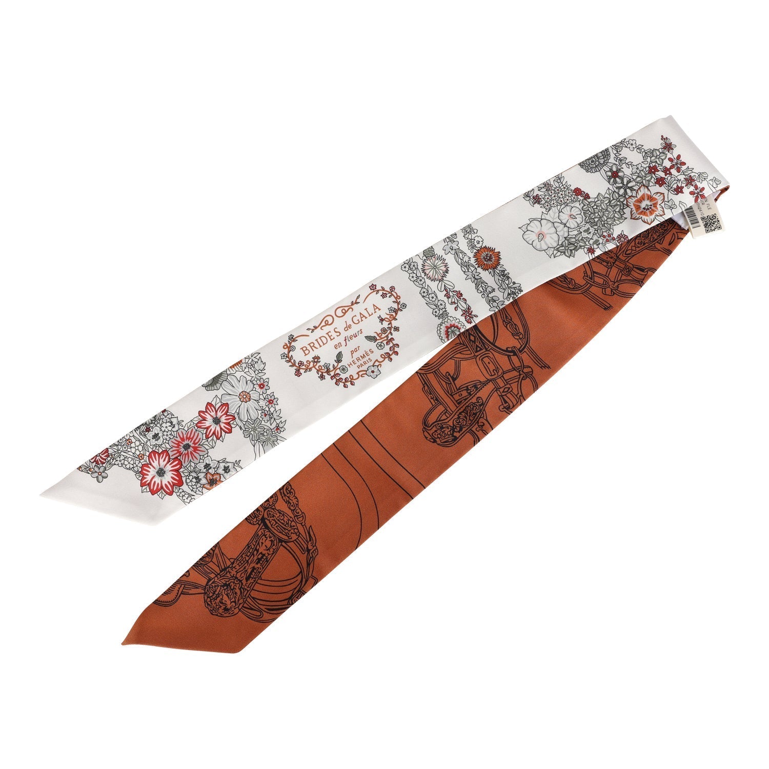 Hermes 'Brides de Gala En Fleur' Cuir Multi Silk Twilly Pair - Exclusu