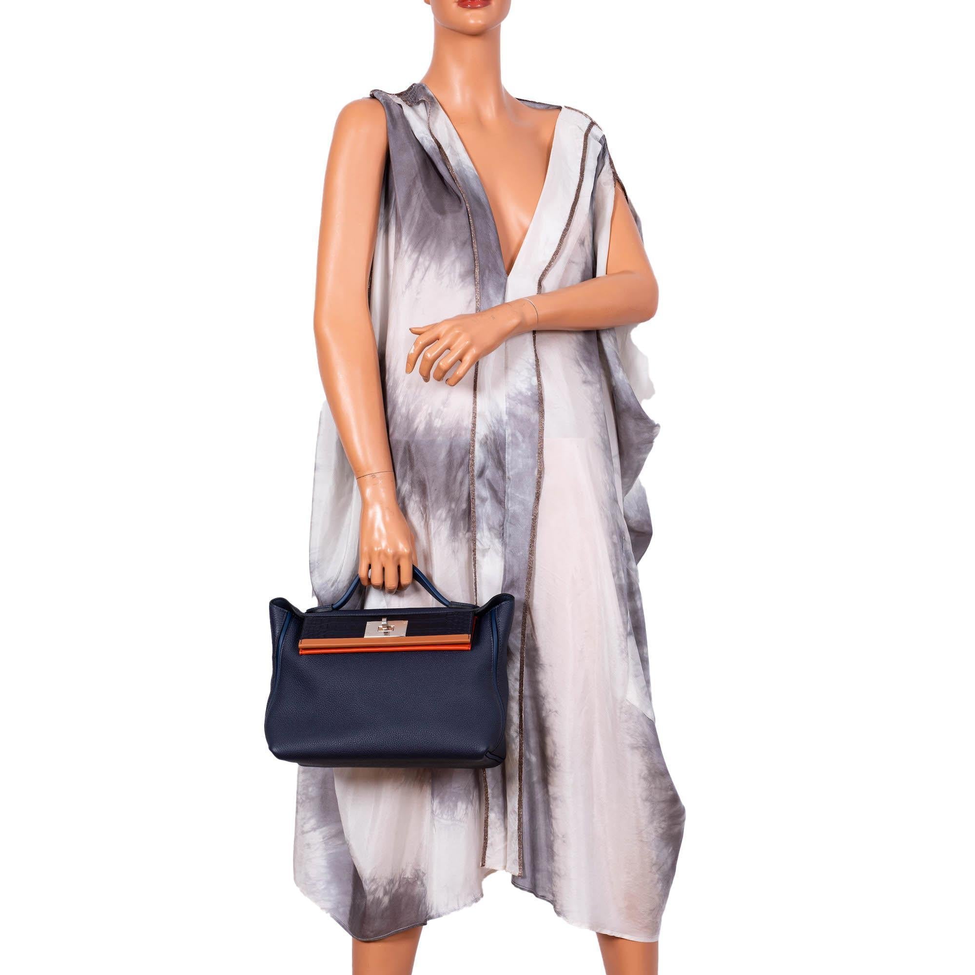 Hermes 24/24 29 Blue Nuit Togo and Matte Alligator Palladium Hardware - 2020, Y - Exclusu