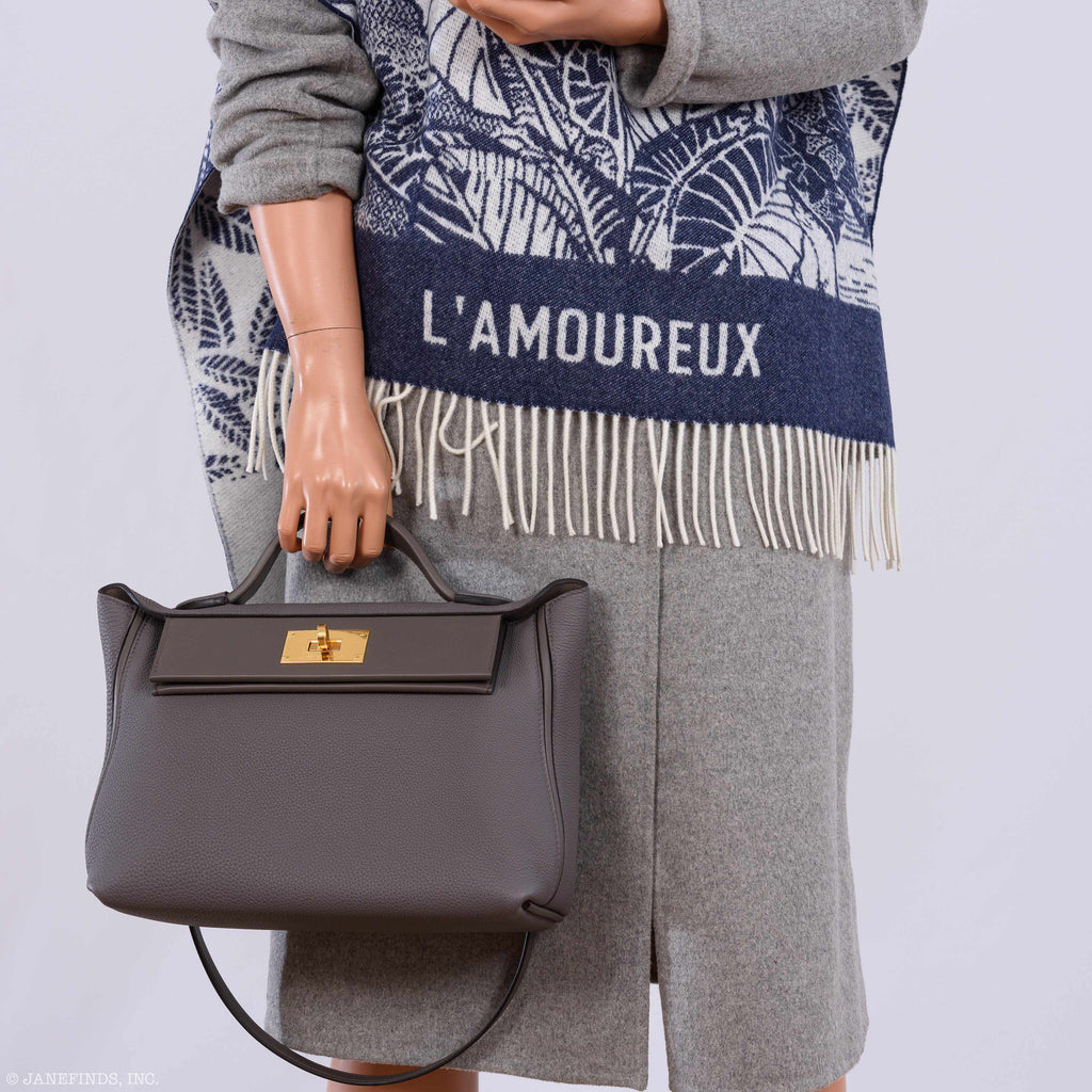 Hermes 24/24 29 Etain Swift and Togo Leather Gold Hardware - Exclusu