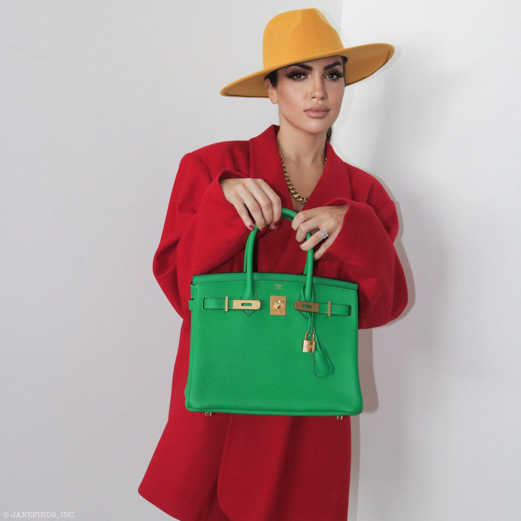 Hermes Birkin 25 Bambou (Bamboo) Green Togo with Gold Hardware - 2020, Y - Exclusu