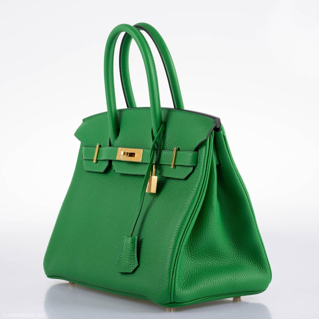 Hermes Birkin 25 Bambou (Bamboo) Green Togo with Gold Hardware - 2020, Y - Exclusu