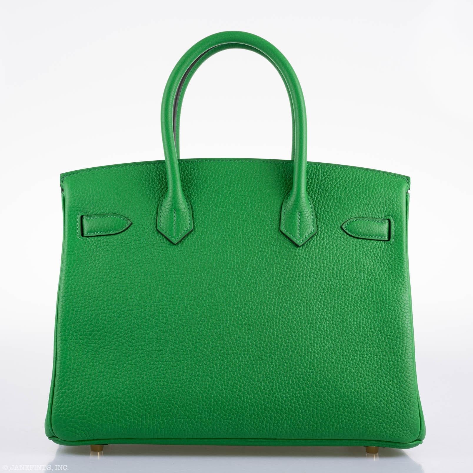 Hermes Birkin 25 Bambou (Bamboo) Green Togo with Gold Hardware - 2020, Y - Exclusu