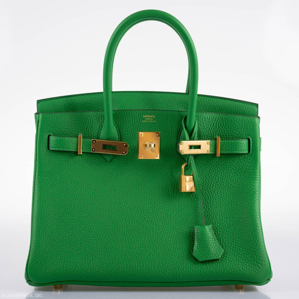 Hermes Birkin 25 Bambou (Bamboo) Green Togo with Gold Hardware - 2020, Y - Exclusu