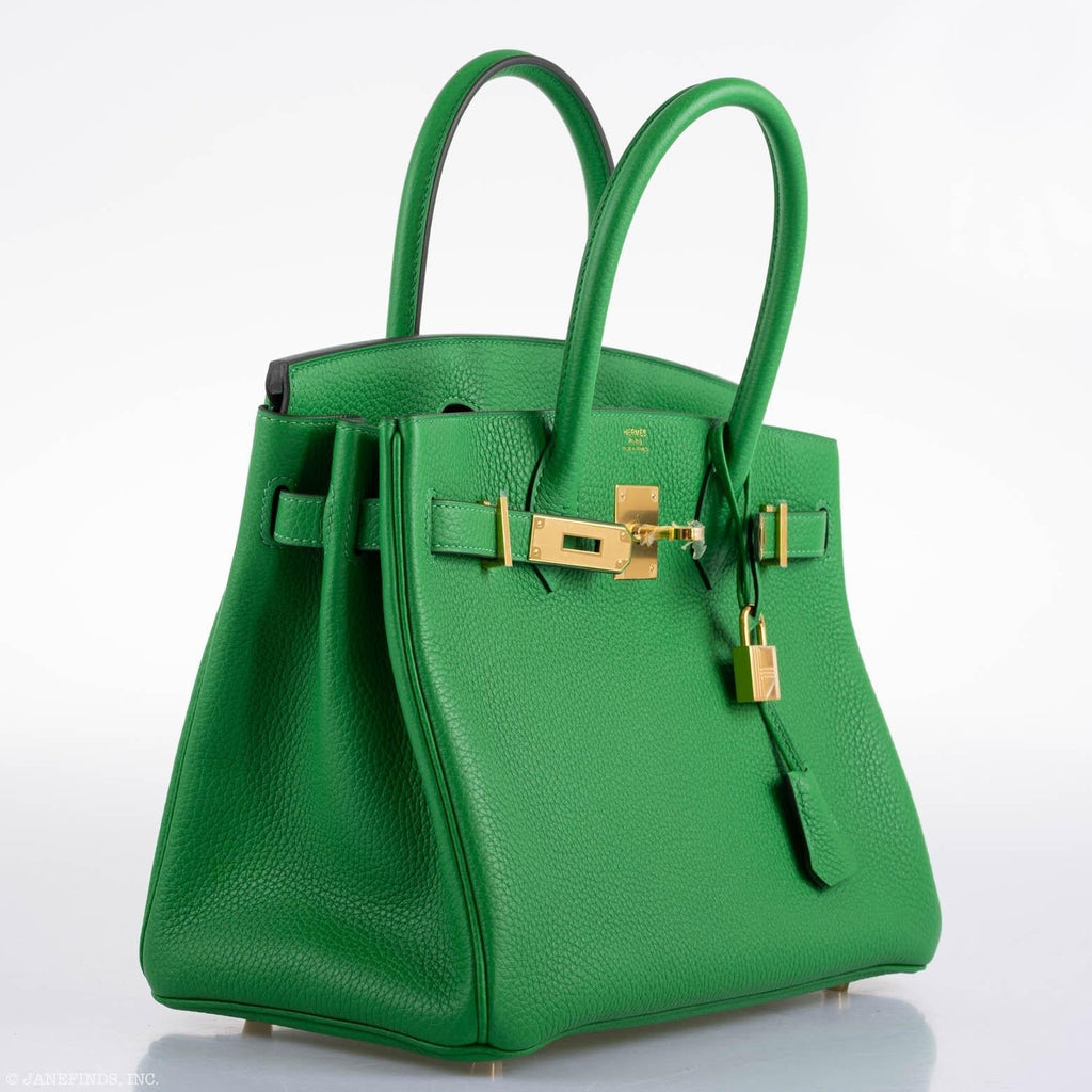 Hermes Birkin 25 Bambou (Bamboo) Green Togo with Gold Hardware - 2020, Y - Exclusu