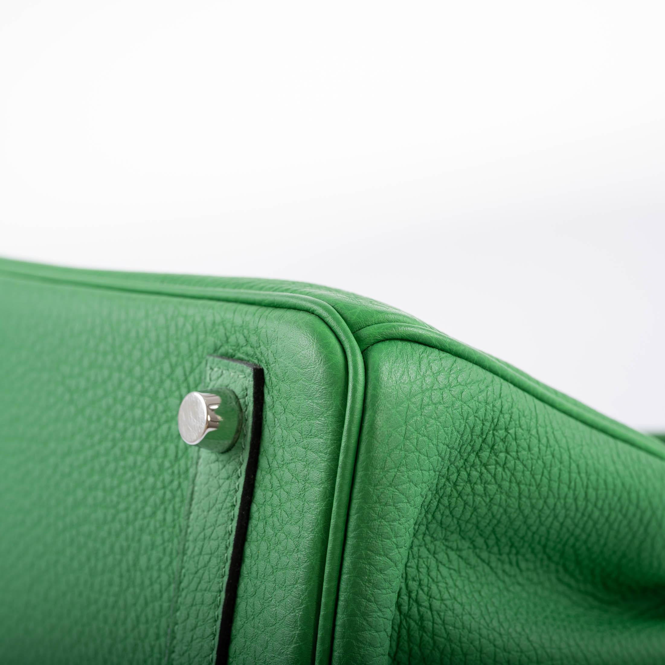 Hermes Birkin 25 Bambou (Bamboo) Green Togo with Palladium Hardware - 2014, R Square - Exclusu