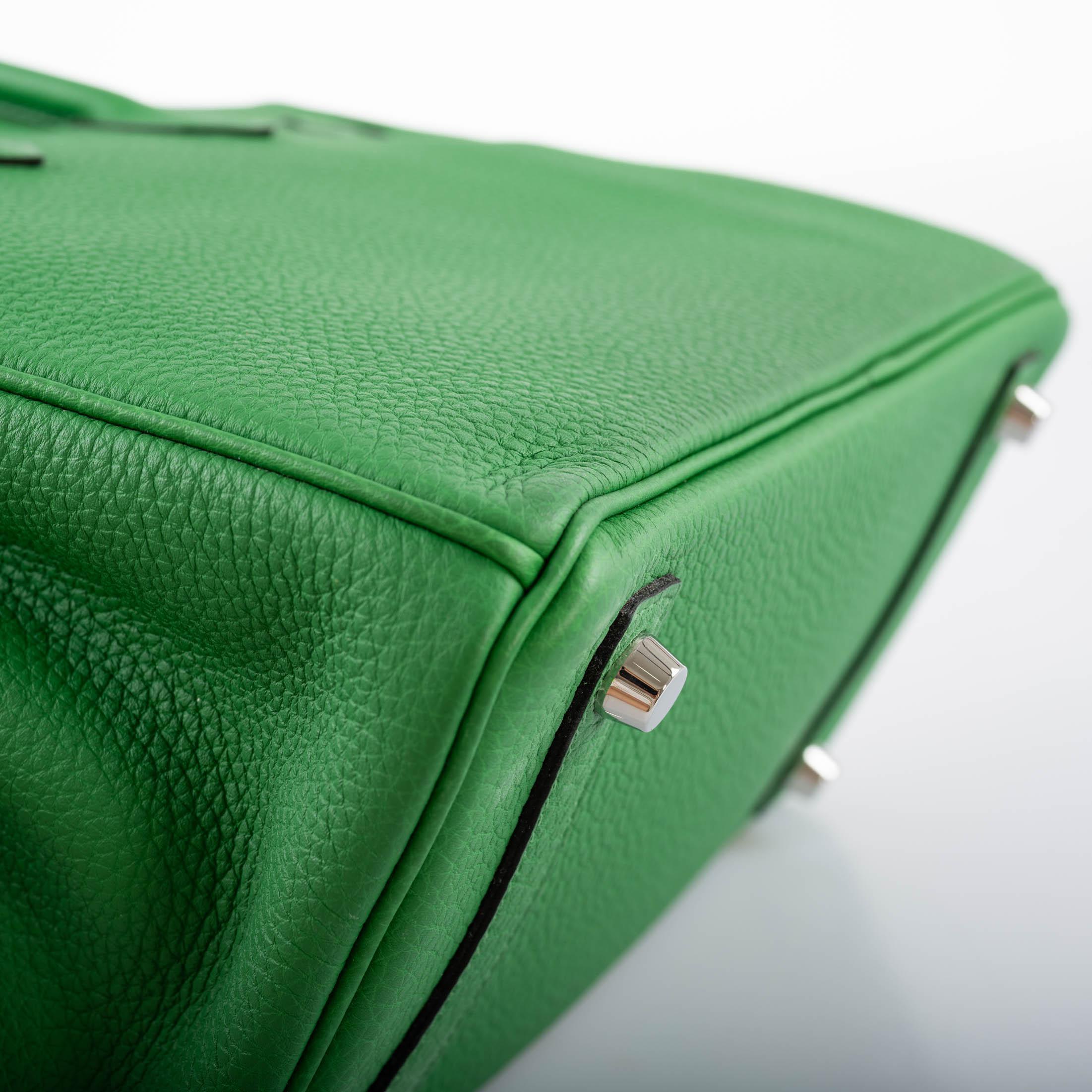 Hermes Birkin 25 Bambou (Bamboo) Green Togo with Palladium Hardware - 2014, R Square - Exclusu