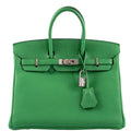 Hermes Birkin 25 Bambou (Bamboo) Green Togo with Palladium Hardware - 2014, R Square - Exclusu