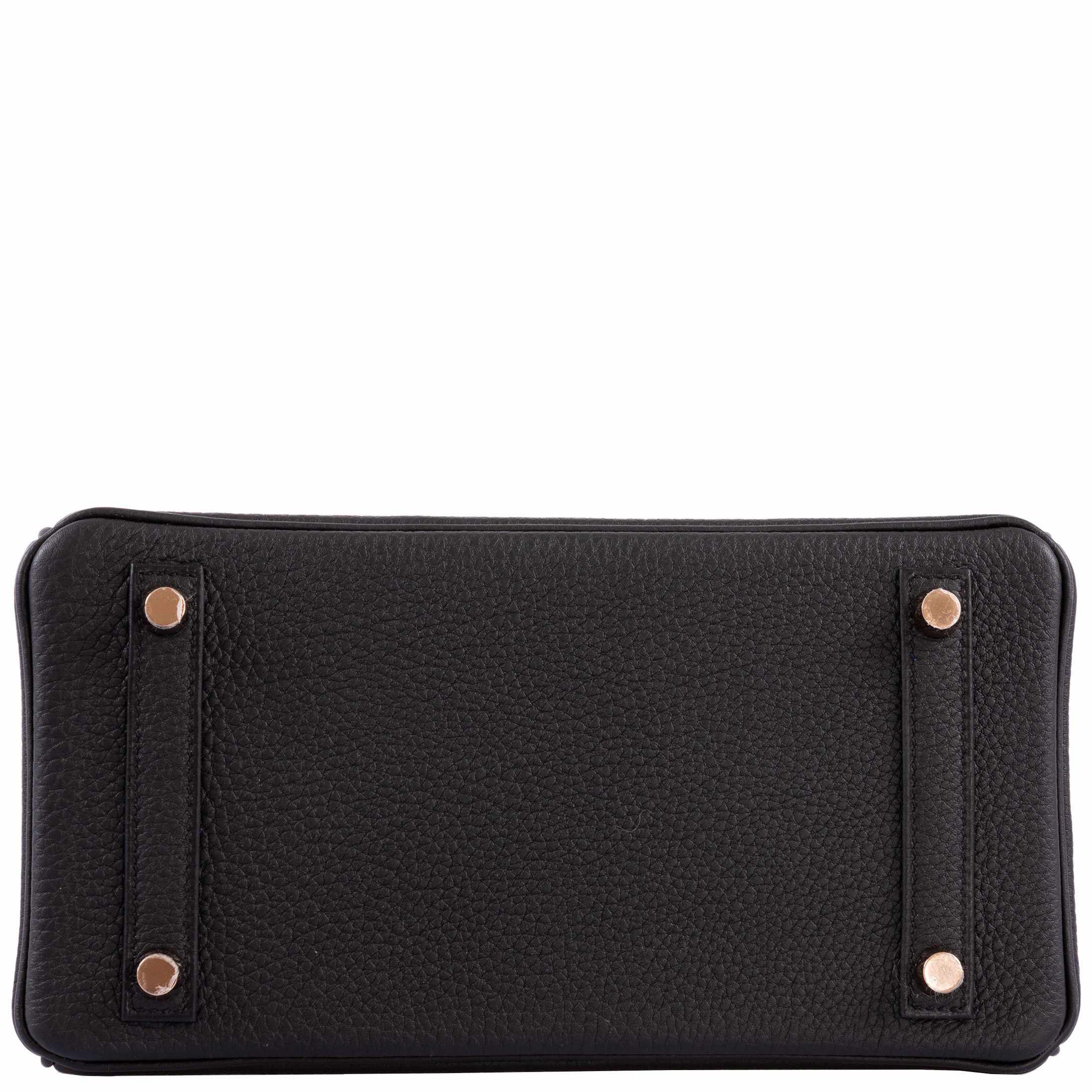 Hermes Birkin 25 Black Togo leather Rose Gold Hardware - 2021, Z - Exclusu