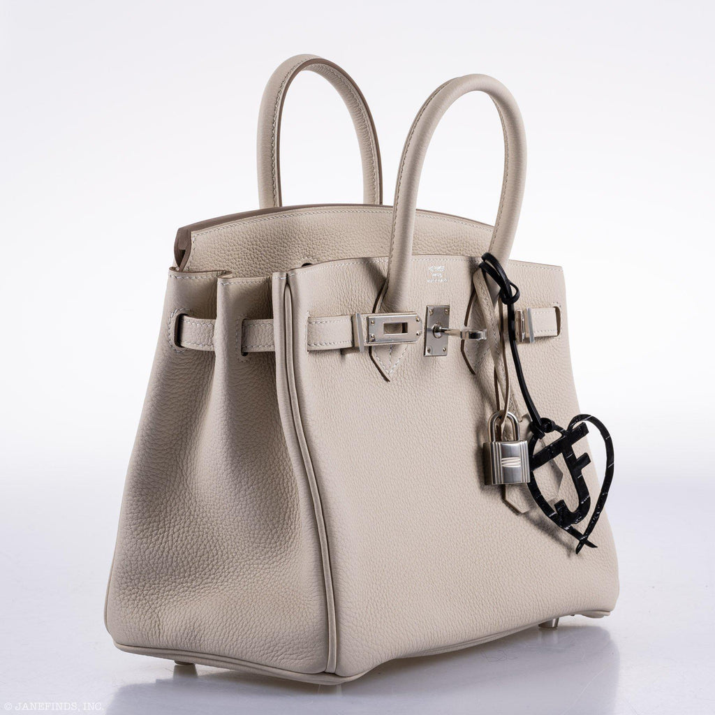 Hermes Birkin 25 Craie Togo Palladium Hardware - 2020, Y - Exclusu