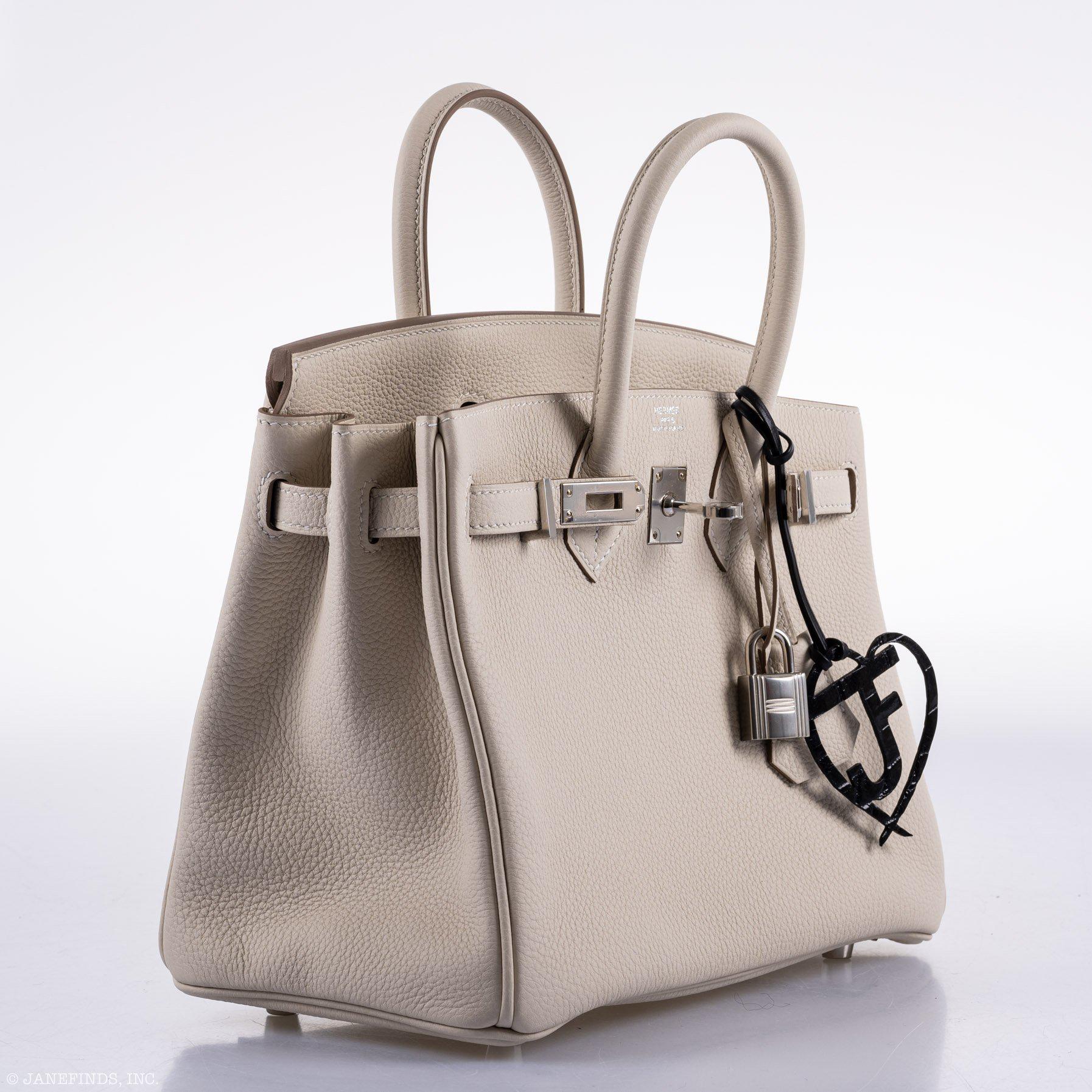 Hermes Birkin 25 Craie Togo Palladium Hardware - 2020, Y - Exclusu