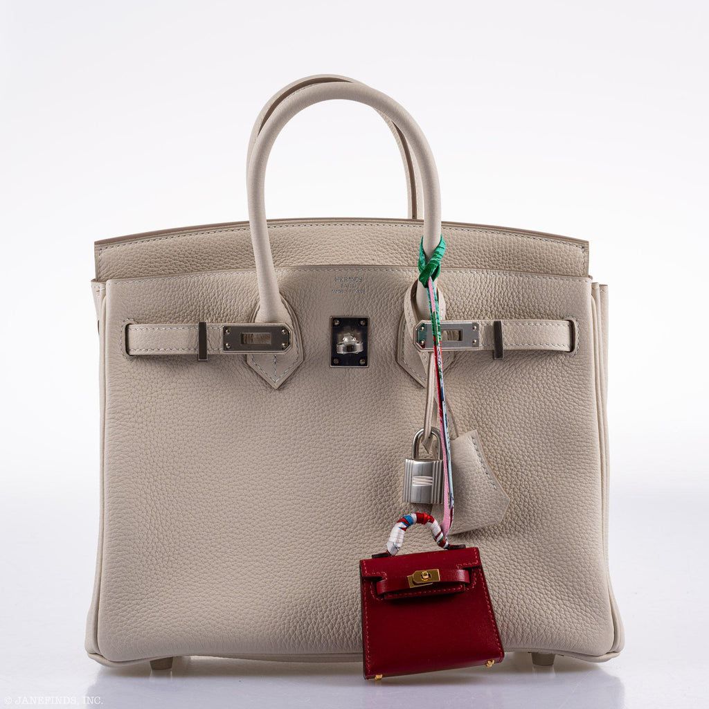 Hermes Birkin 25 Craie Togo Palladium Hardware - 2020, Y - Exclusu