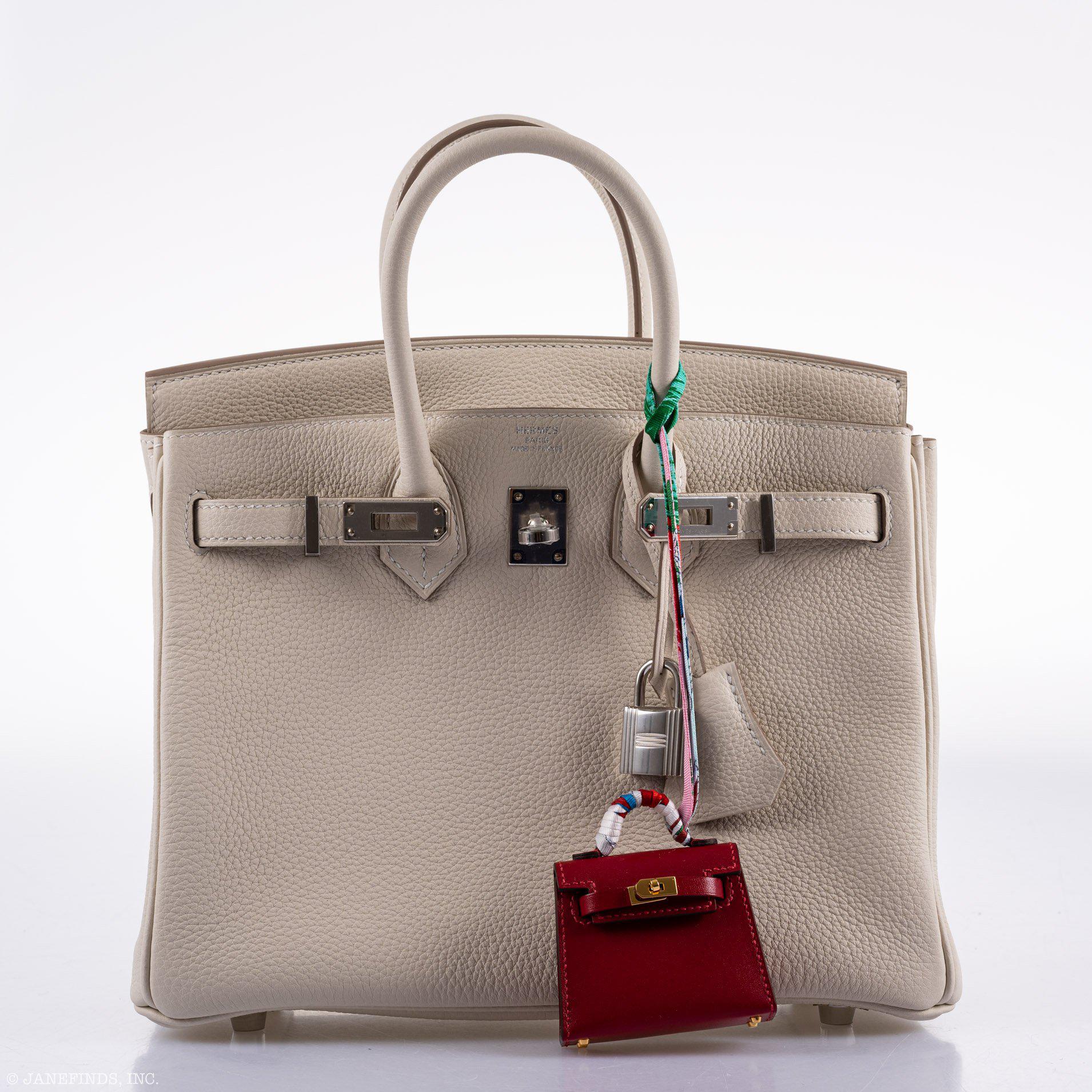Hermes Birkin 25 Craie Togo Palladium Hardware - 2020, Y - Exclusu