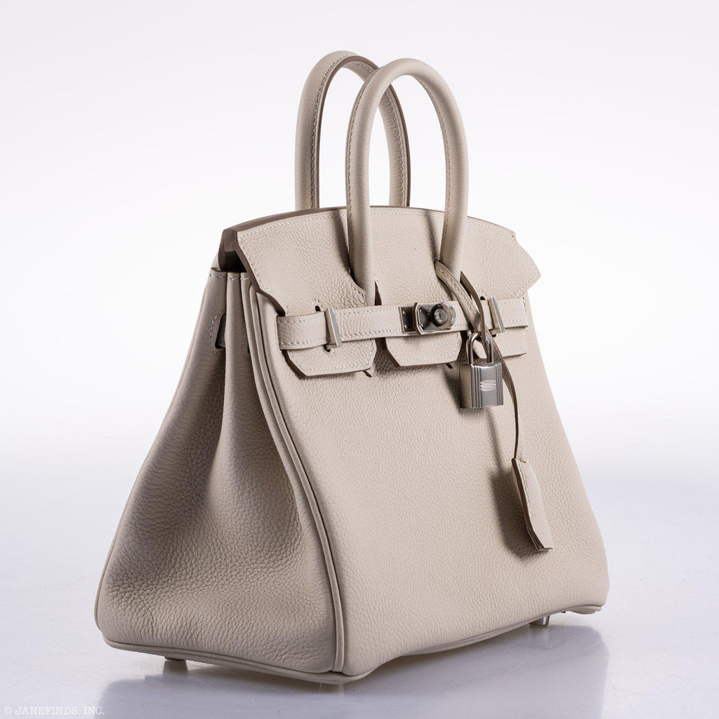 Hermes Birkin 25 Craie Togo Palladium Hardware - 2020, Y - Exclusu