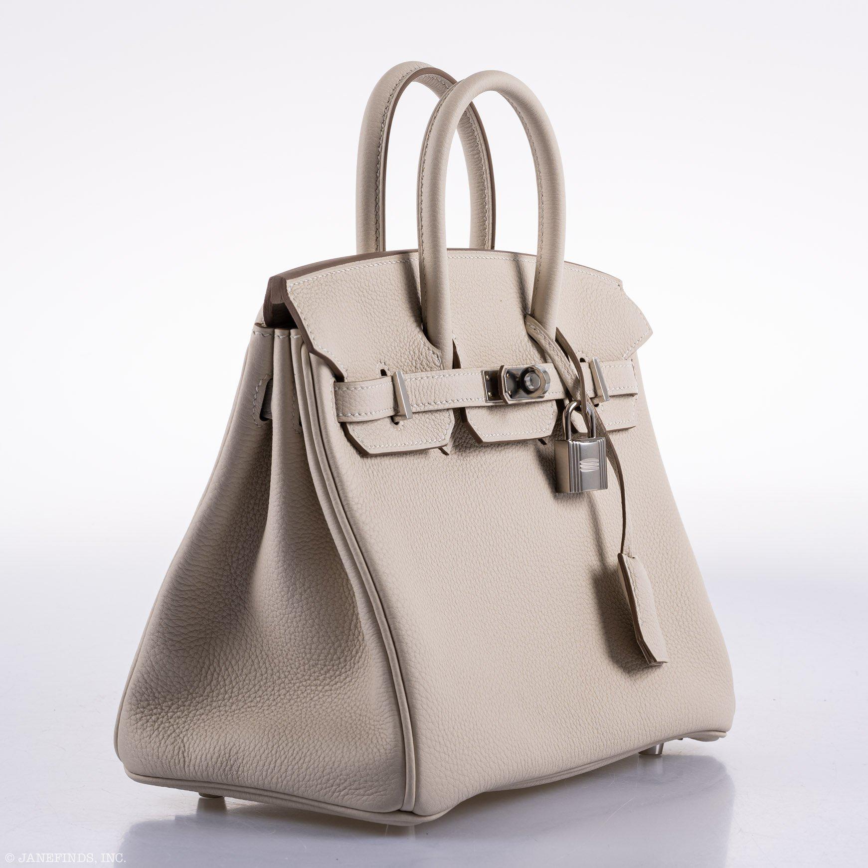 Hermes Birkin 25 Craie Togo Palladium Hardware - 2020, Y - Exclusu
