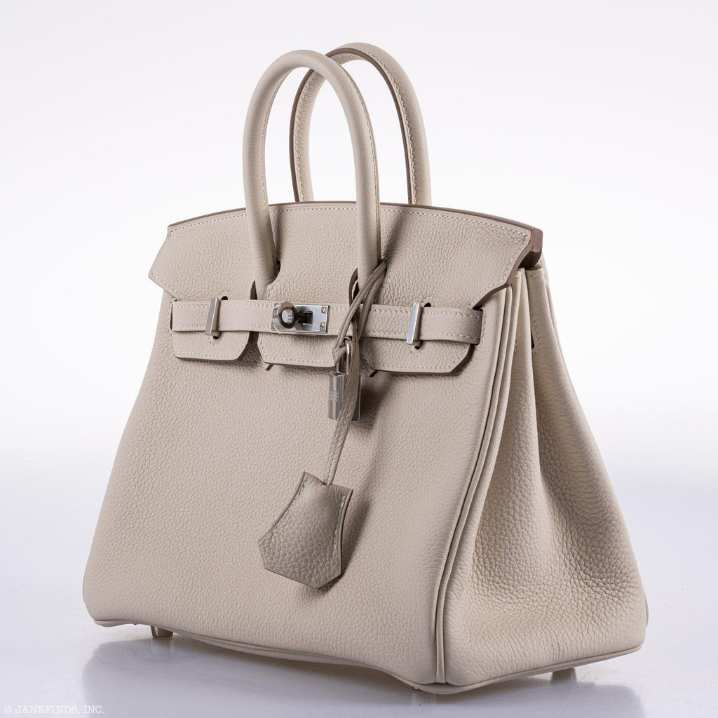 Hermes Birkin 25 Craie Togo Palladium Hardware - 2020, Y - Exclusu
