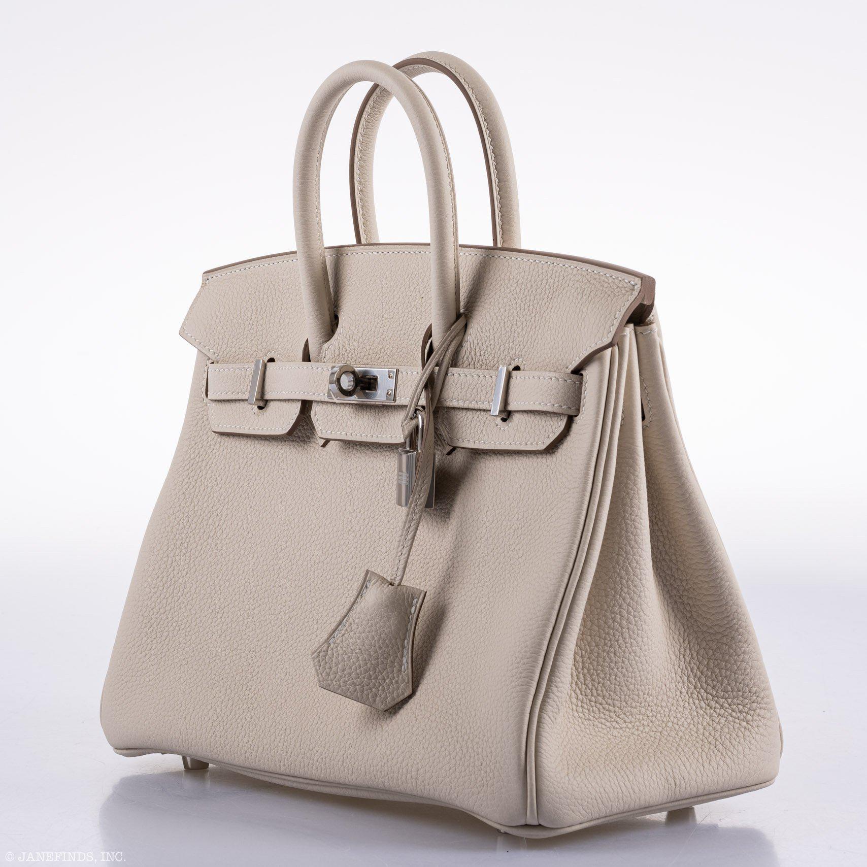 Hermes Birkin 25 Craie Togo Palladium Hardware - 2020, Y - Exclusu