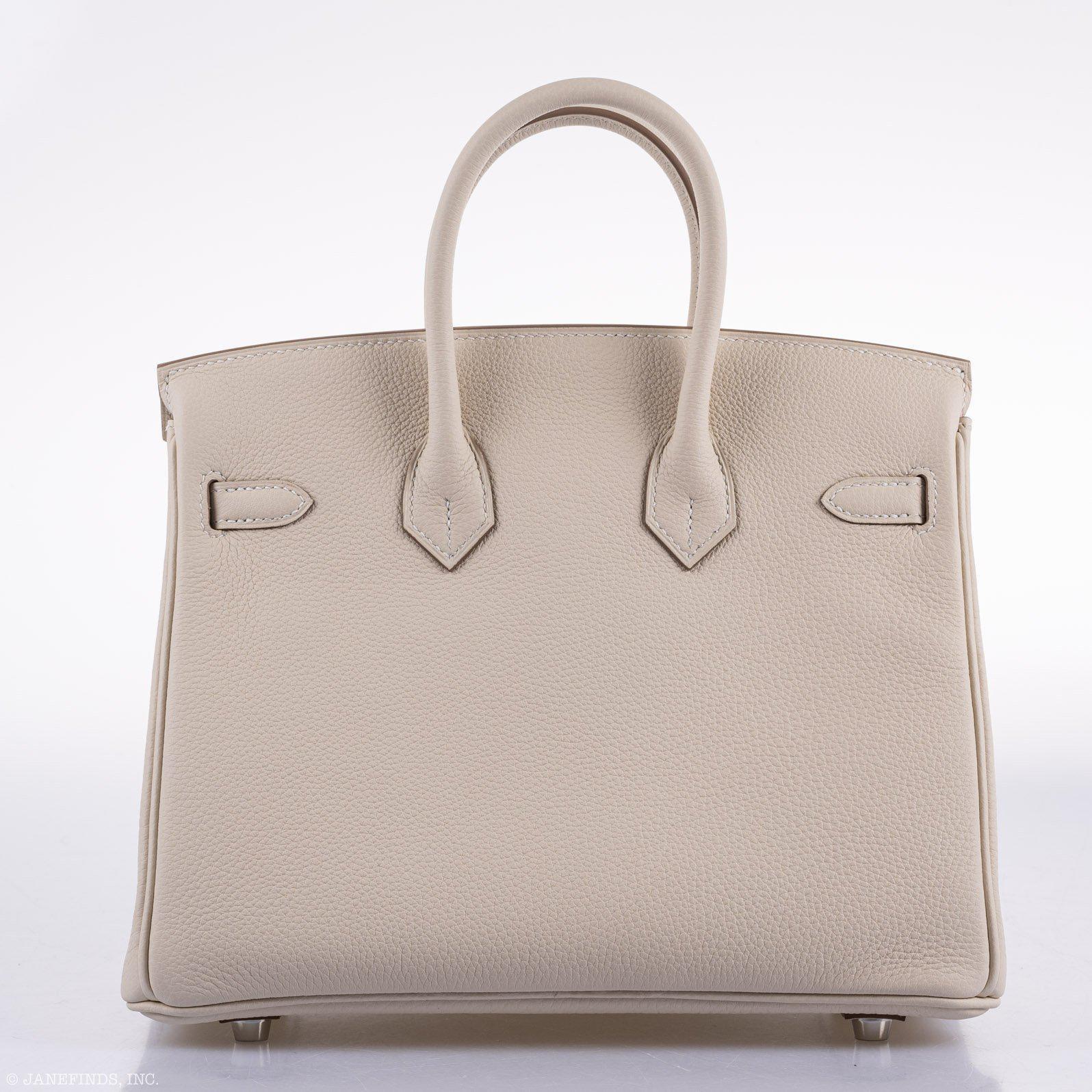 Hermes Birkin 25 Craie Togo Palladium Hardware - 2020, Y - Exclusu