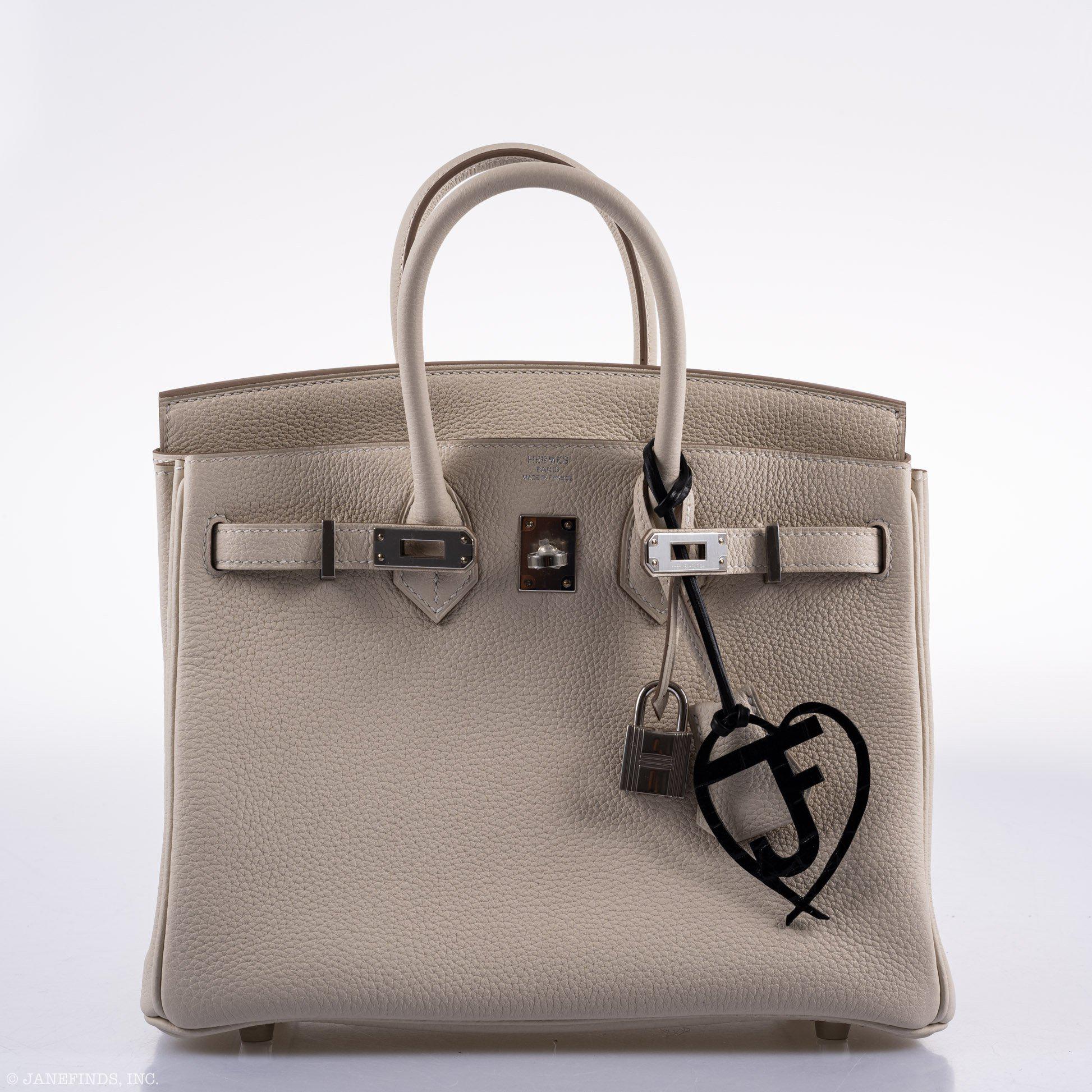 Hermes Birkin 25 Craie Togo Palladium Hardware - 2020, Y - Exclusu