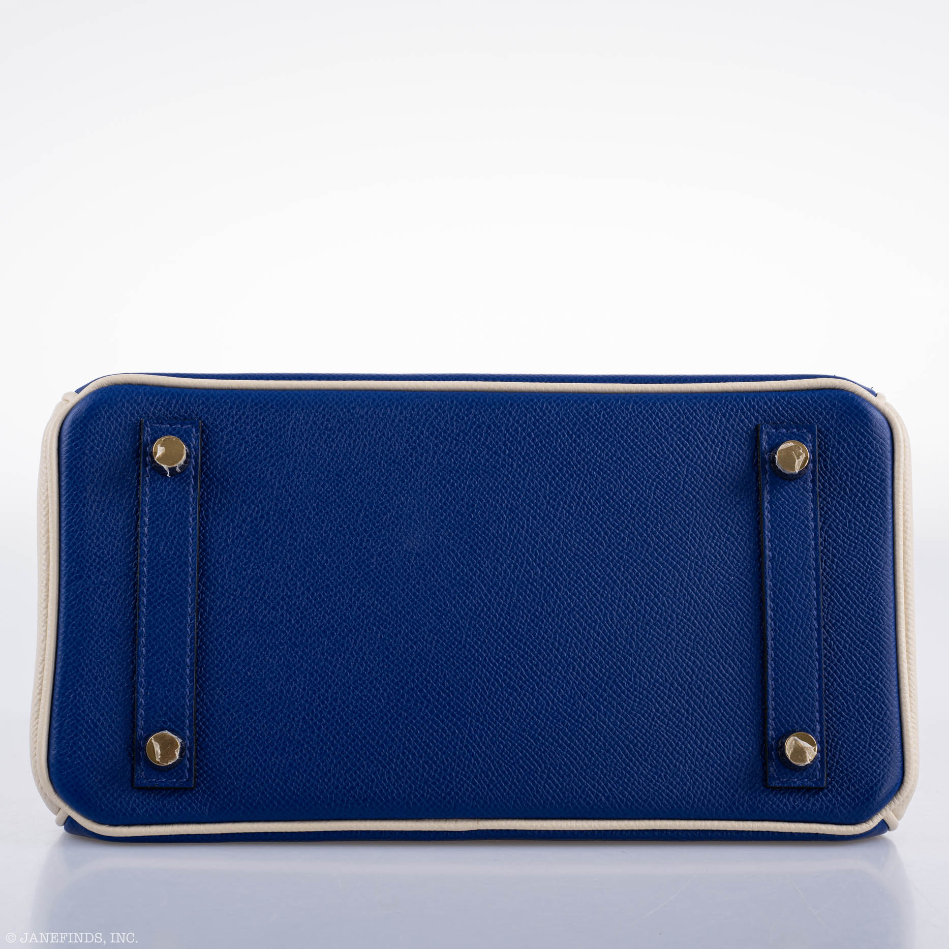 Hermes Birkin 25 HSS Bi-Color Blue Electrique & Craie Epsom Brushed Gold Hardware - 2016, X - Exclusu