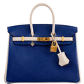 Hermes Birkin 25 HSS Bi-Color Blue Electrique & Craie Epsom Brushed Gold Hardware - 2016, X - Exclusu