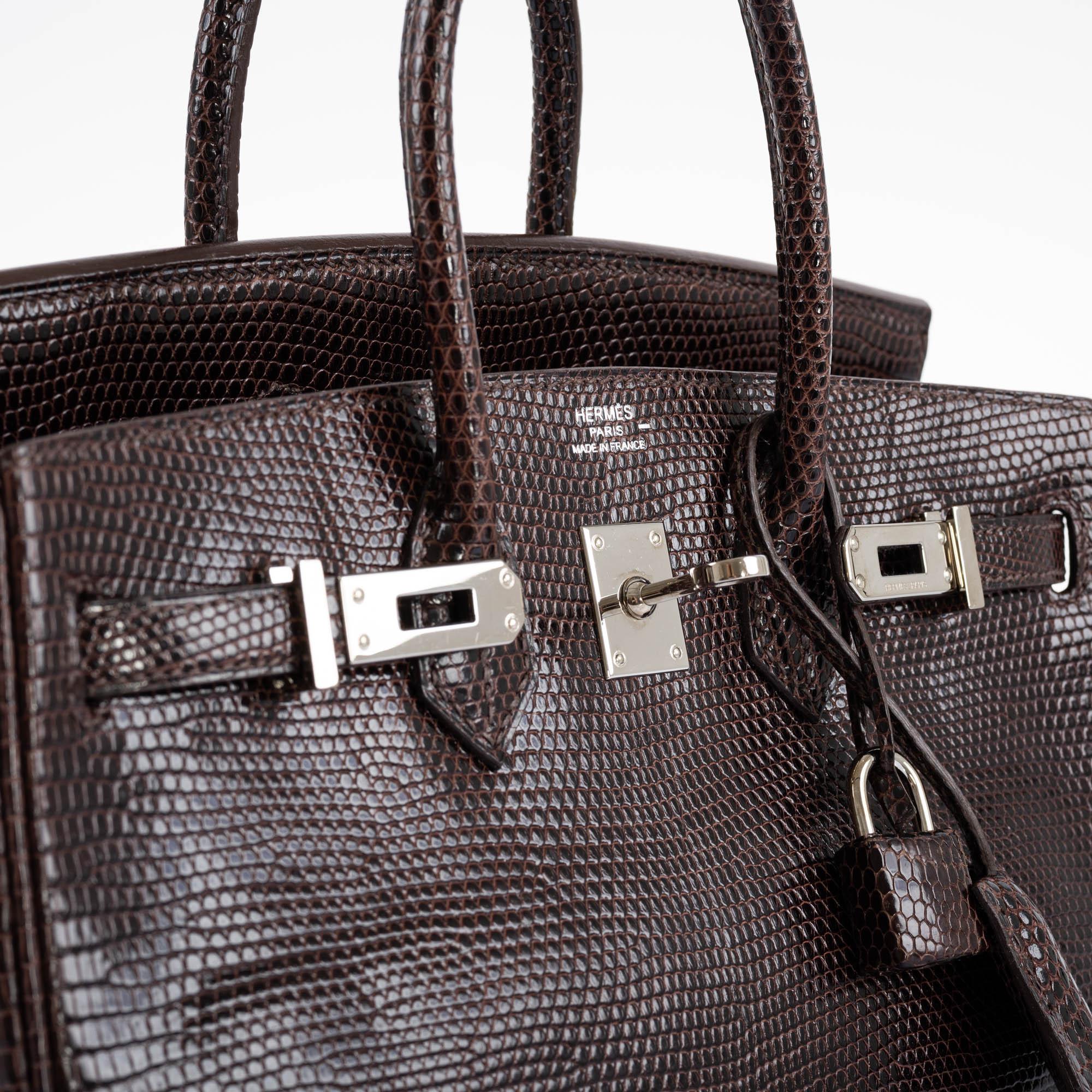 Hermes Birkin 25 Havane Nilo Lizard with Palladium Hardware - 2007, K Square - Exclusu